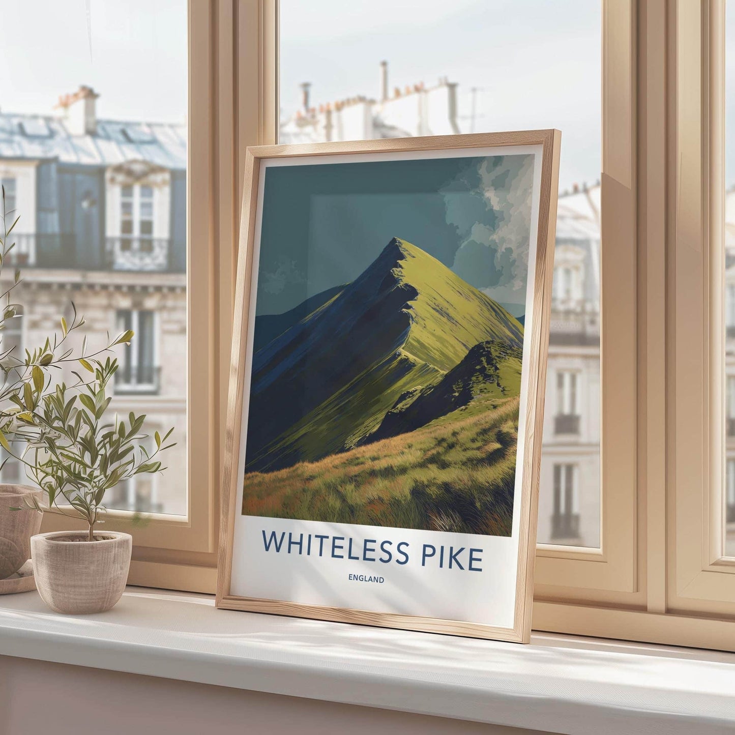 Whiteless Pike Poster - England Travel Art - Dramatic Mountain Peak Home Decor