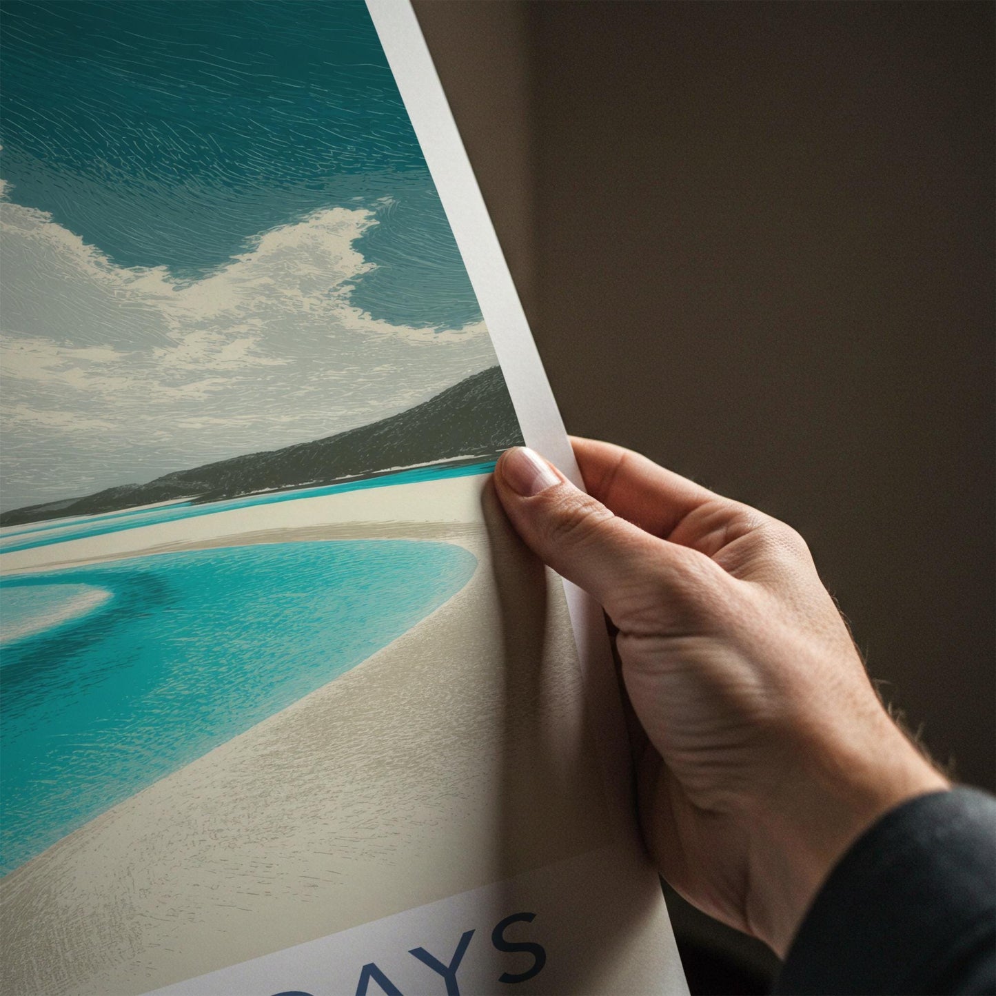 Whitsundays Poster - Australia Travel Art - Winding Aqua Channel Home Decor