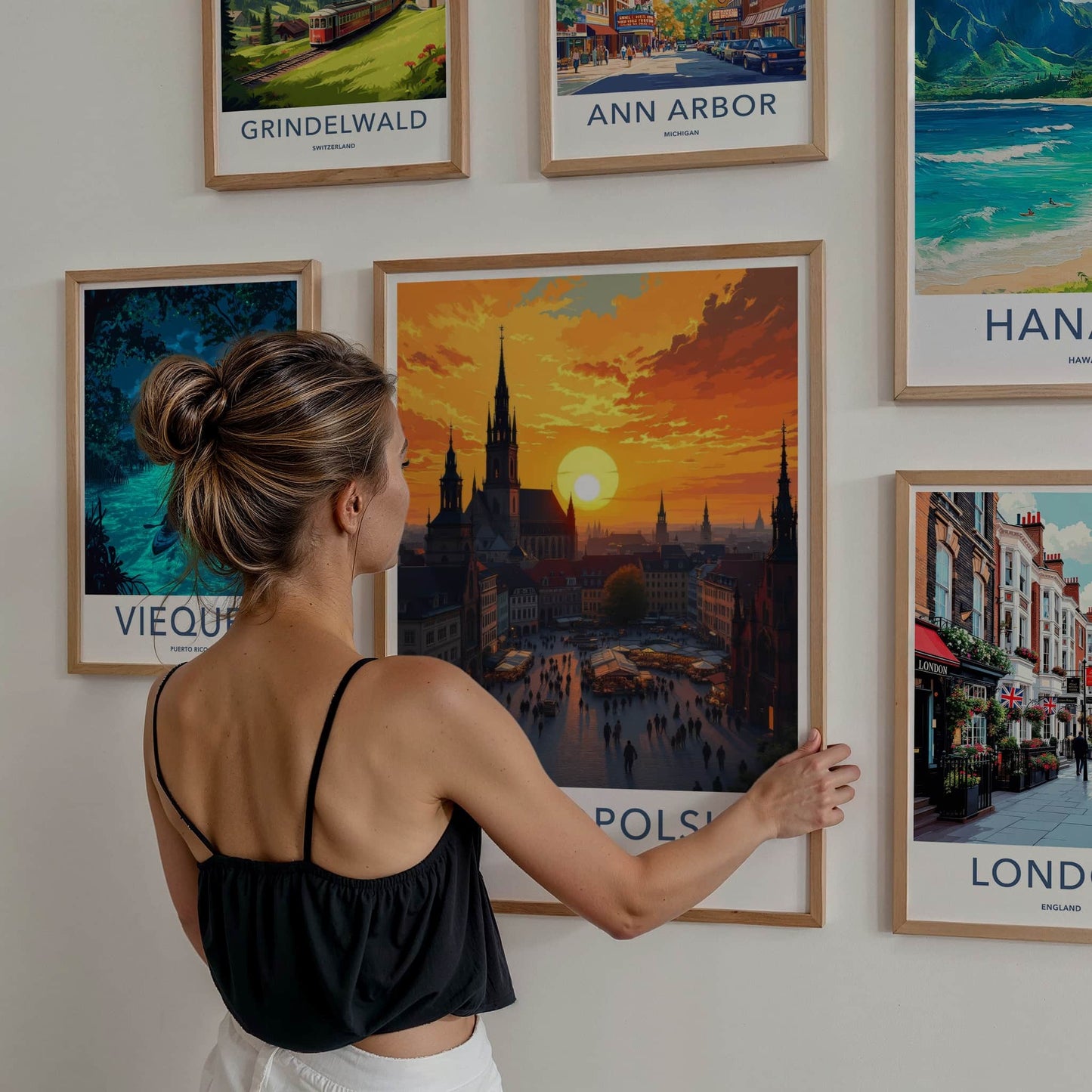 Wielkopolska Poster - Poland Travel Art - Golden Spire Skyline Wall Decor