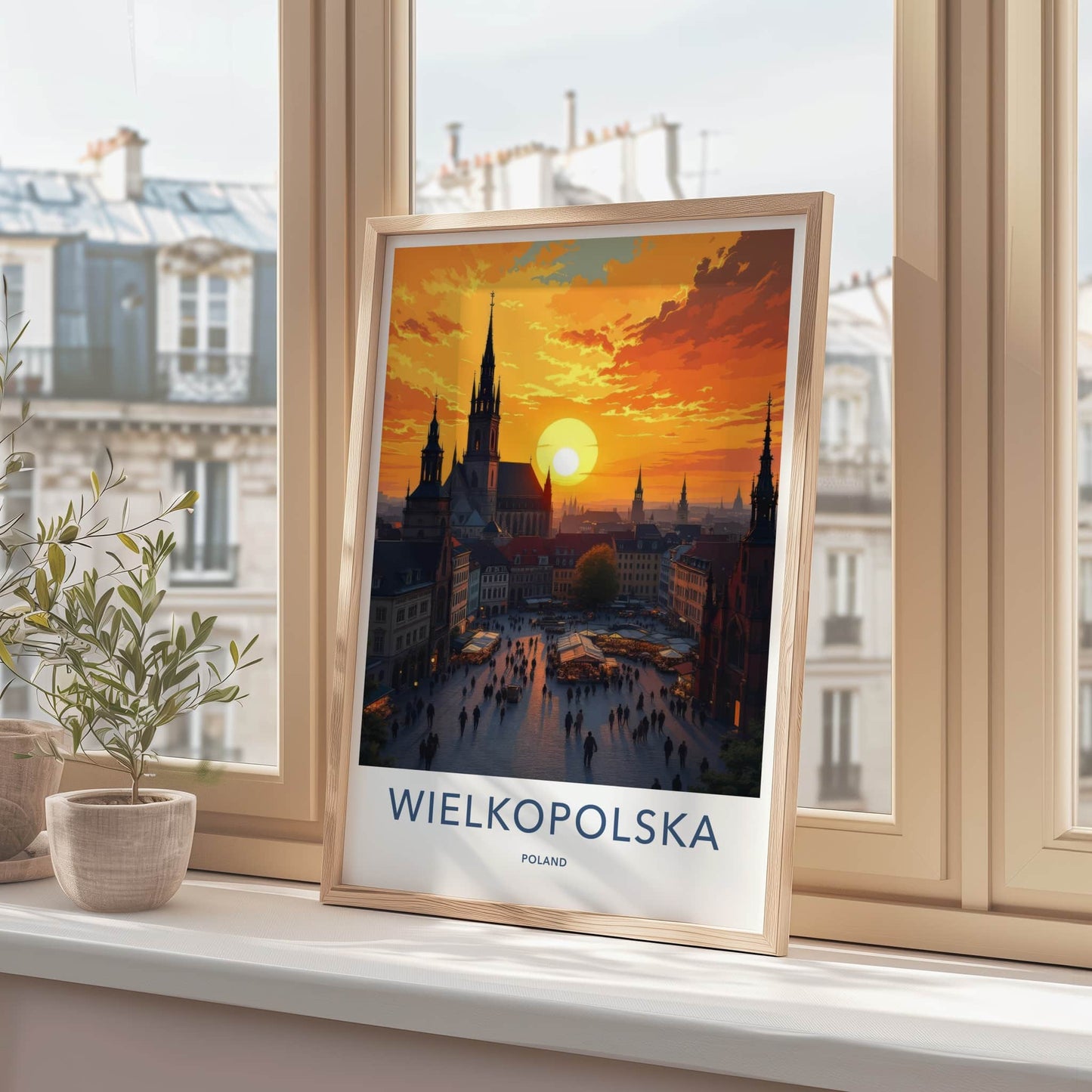 Wielkopolska Poster - Poland Travel Art - Golden Spire Skyline Wall Decor