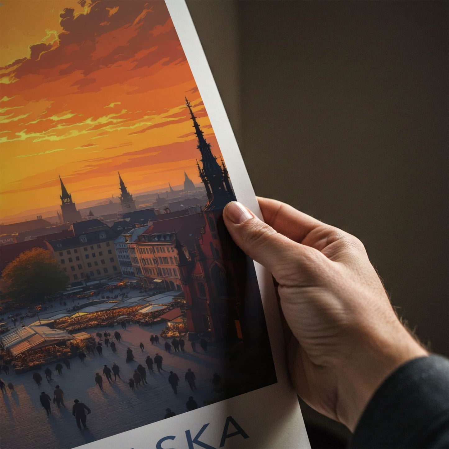 Wielkopolska Poster - Poland Travel Art - Golden Spire Skyline Wall Decor