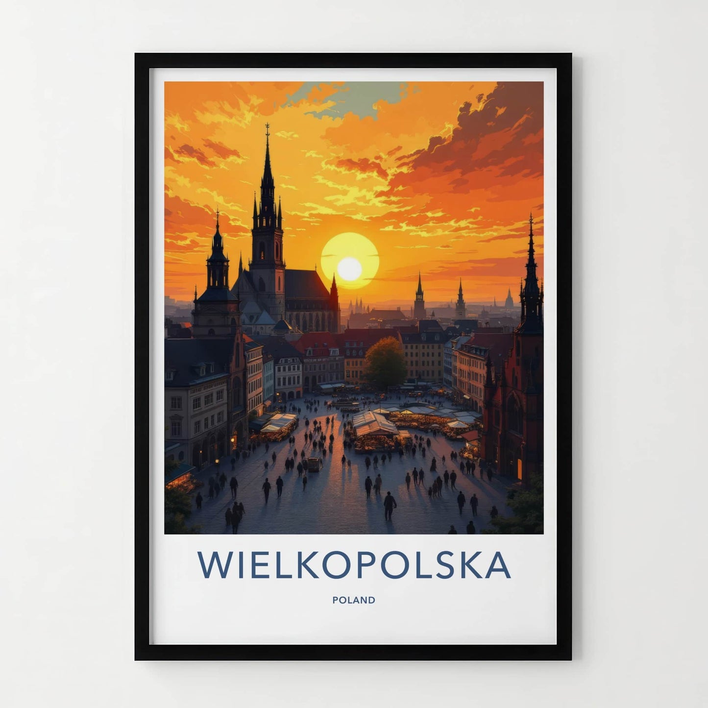 Wielkopolska Poster - Poland Travel Art - Golden Spire Skyline Wall Decor