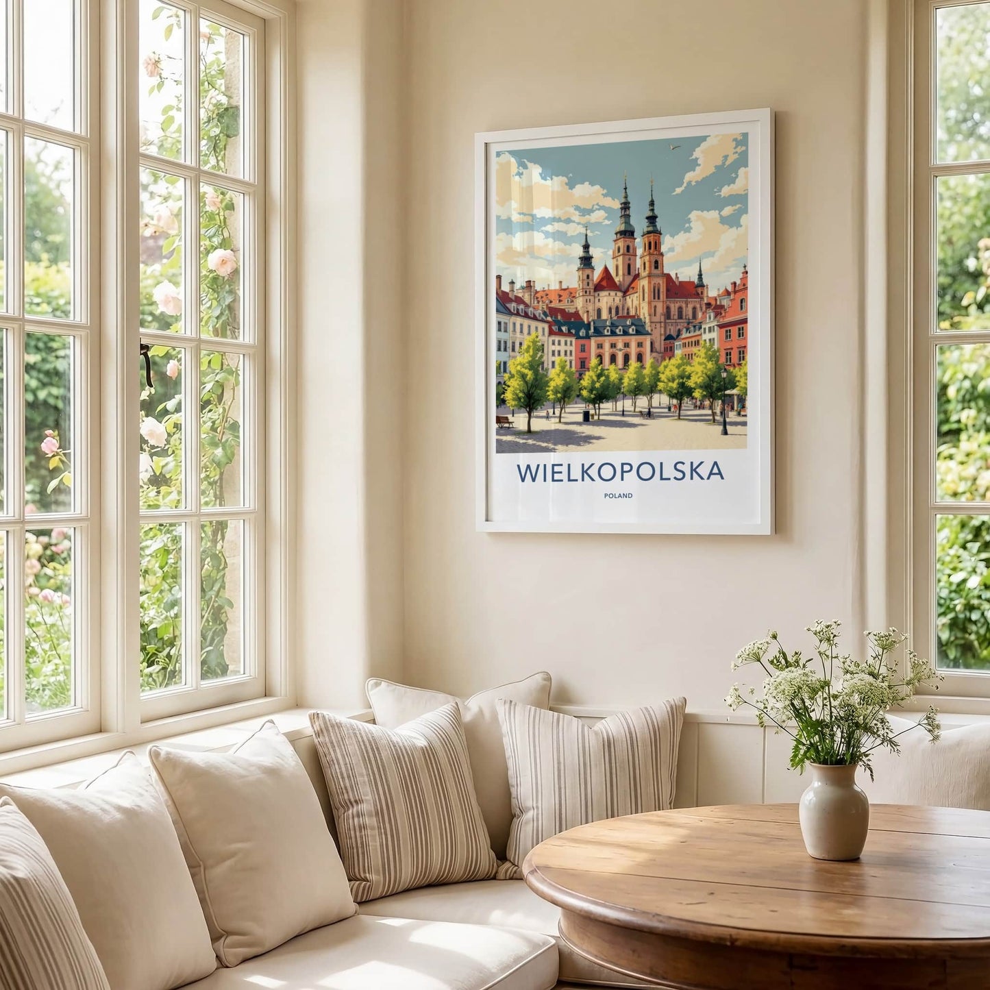 Wielkopolska Poster - Poland Travel Art - Historic Church Spires Home Decor