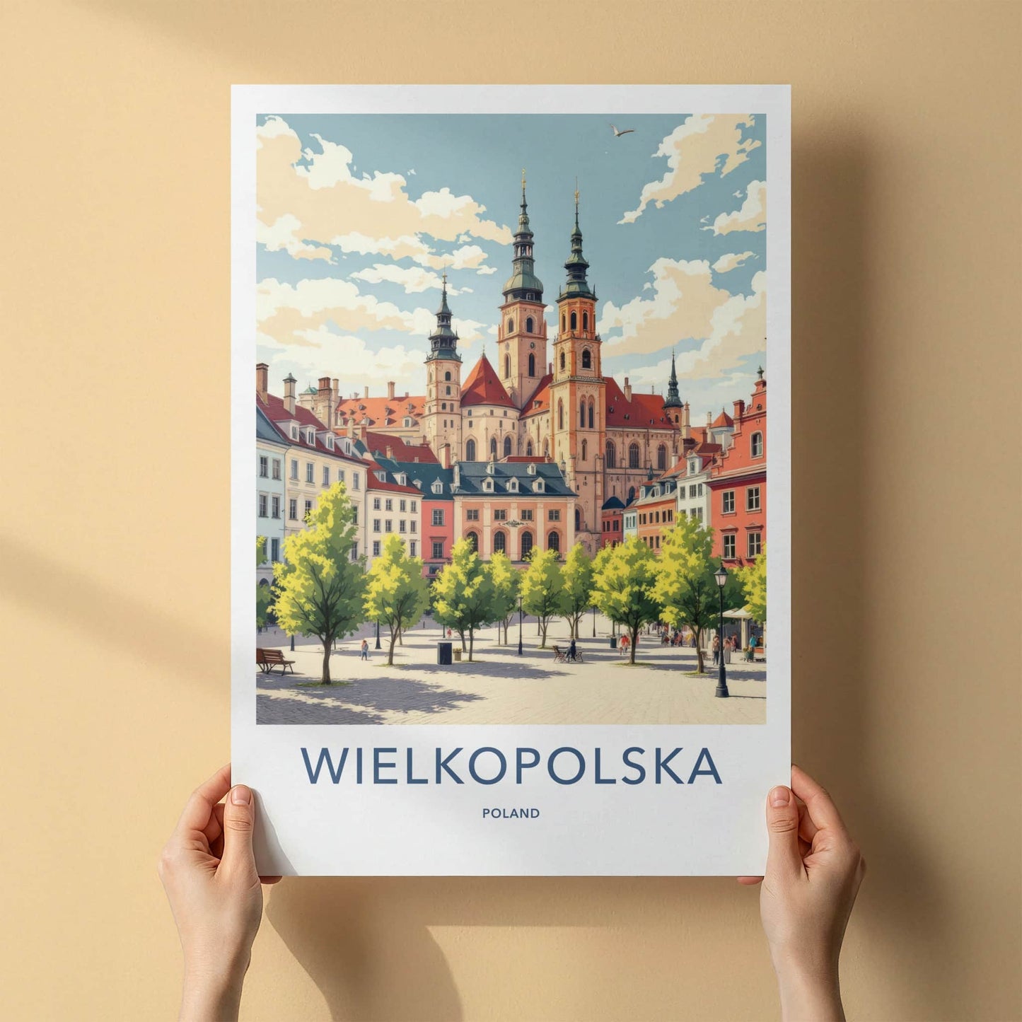 Wielkopolska Poster - Poland Travel Art - Historic Church Spires Home Decor