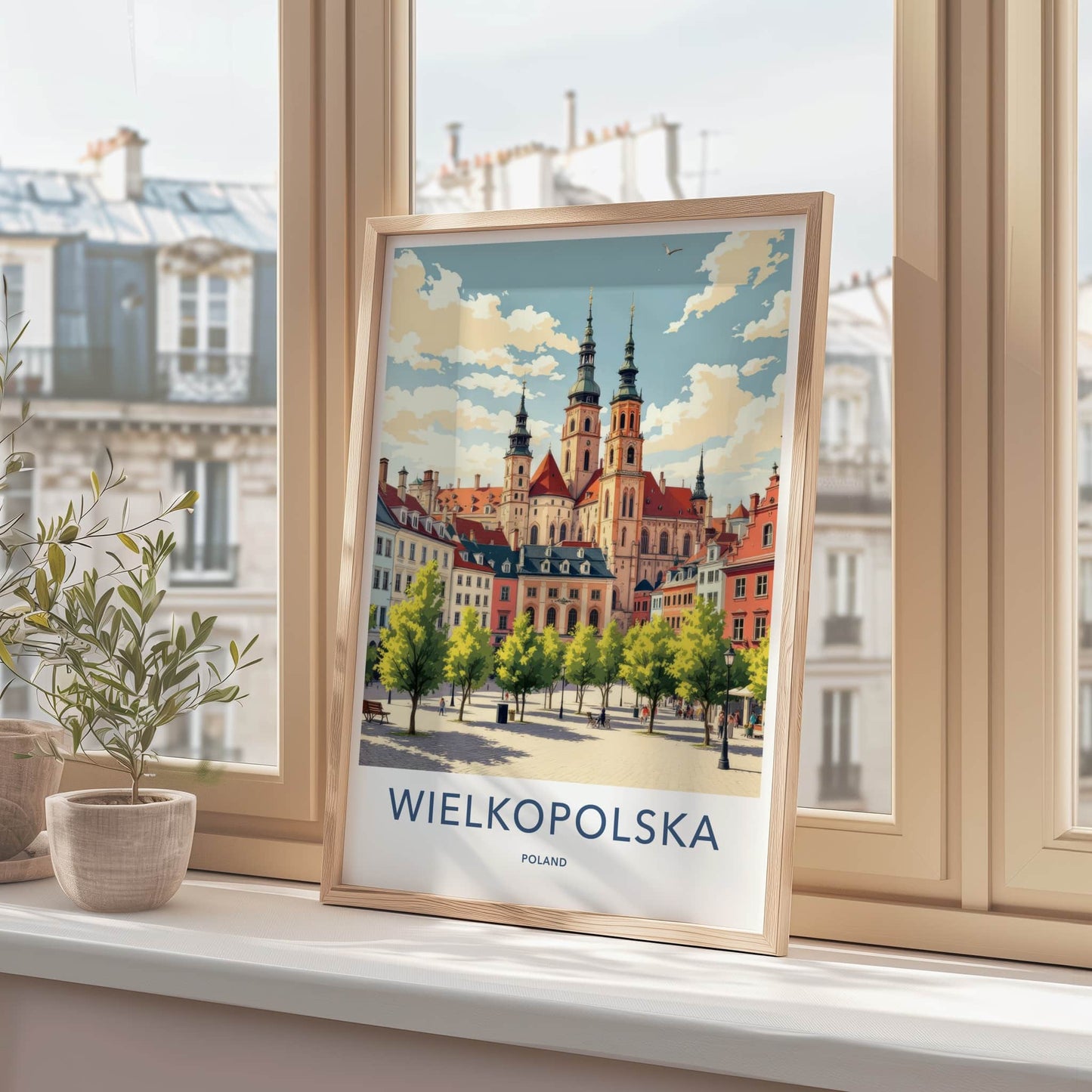 Wielkopolska Poster - Poland Travel Art - Historic Church Spires Home Decor