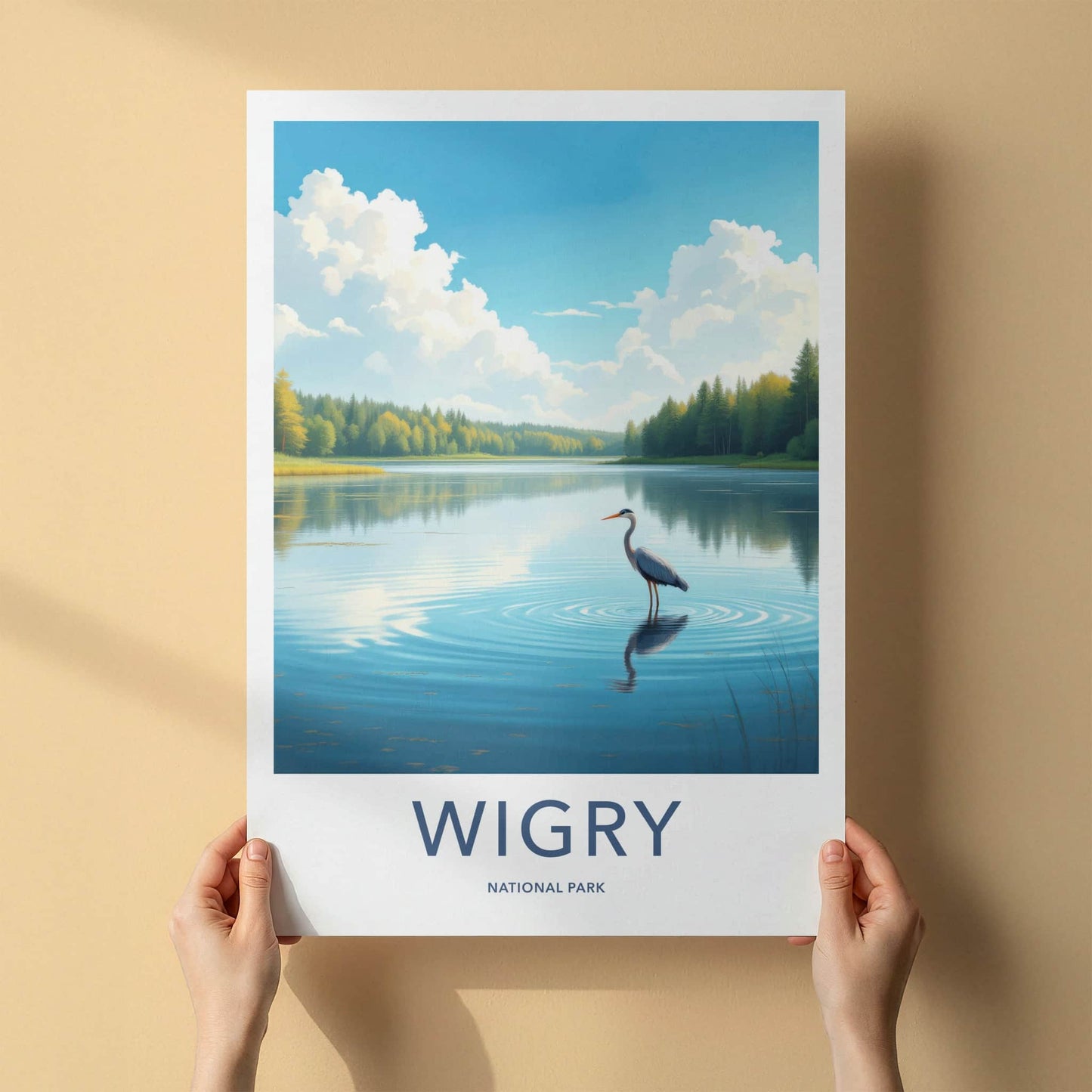 Wigry National Park Poster - Poland Travel Art - Heron Lake Forest Home Decor