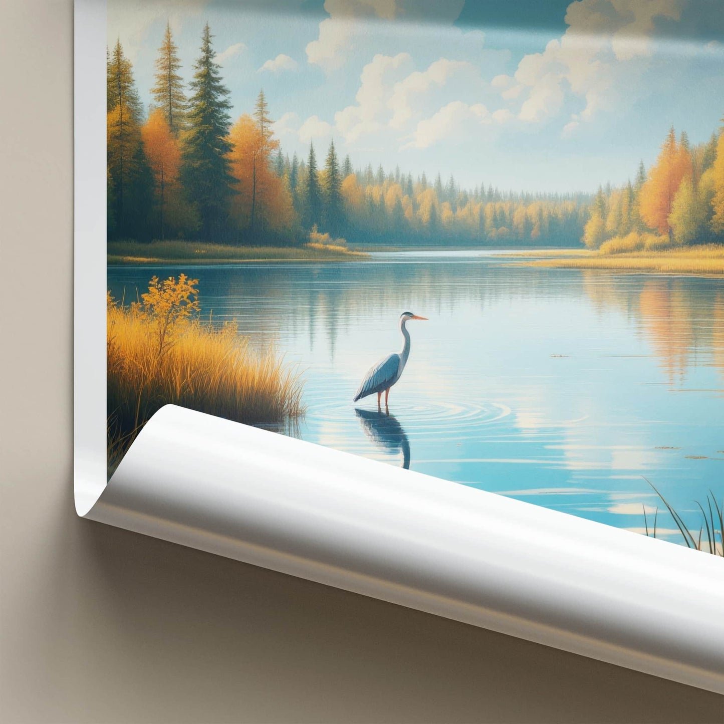 Wigry Poster - Poland Travel Art - Blue Heron Lake Home Decor