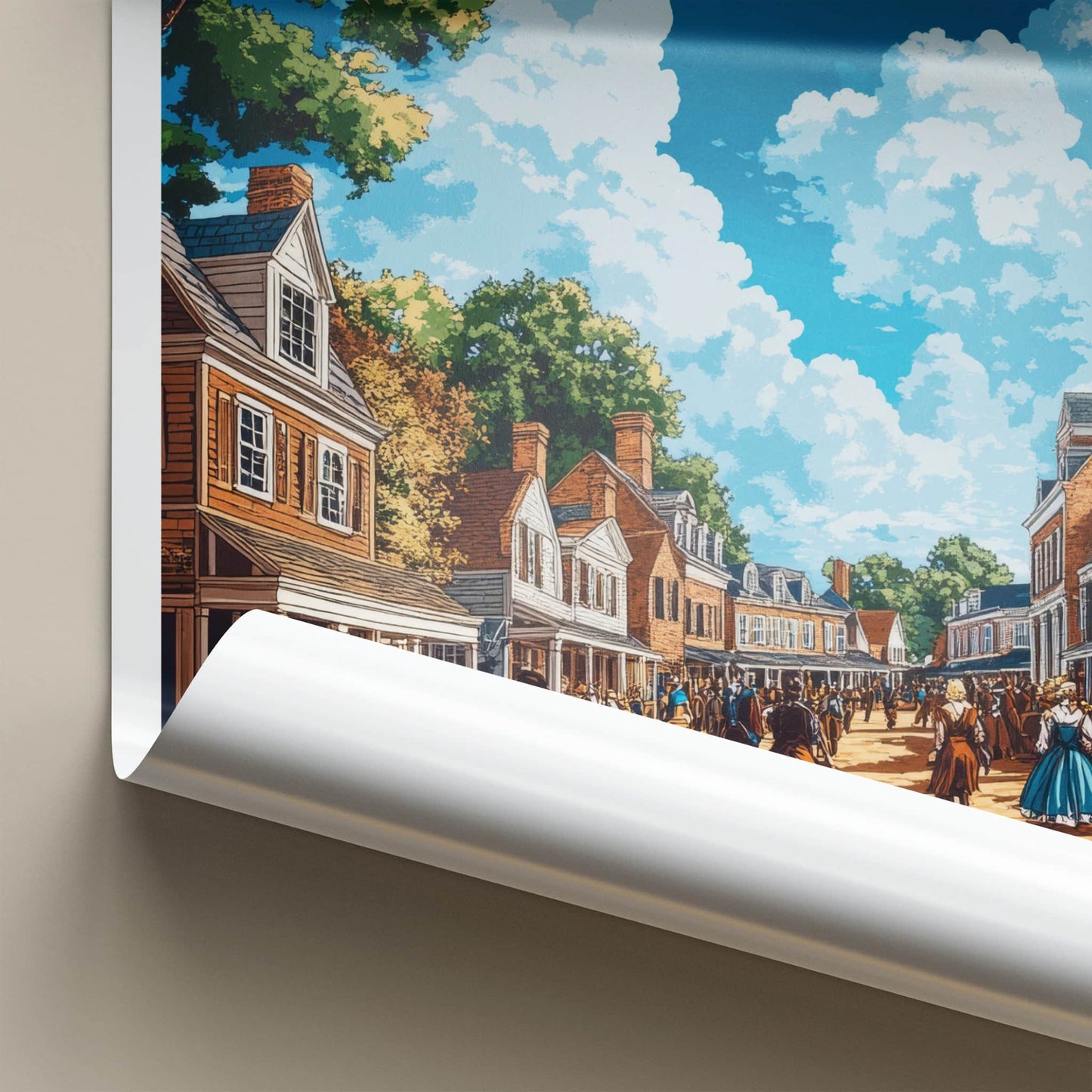 Williamsburg Poster - Virginia Wall Art - Historic Street Scene Home Decor