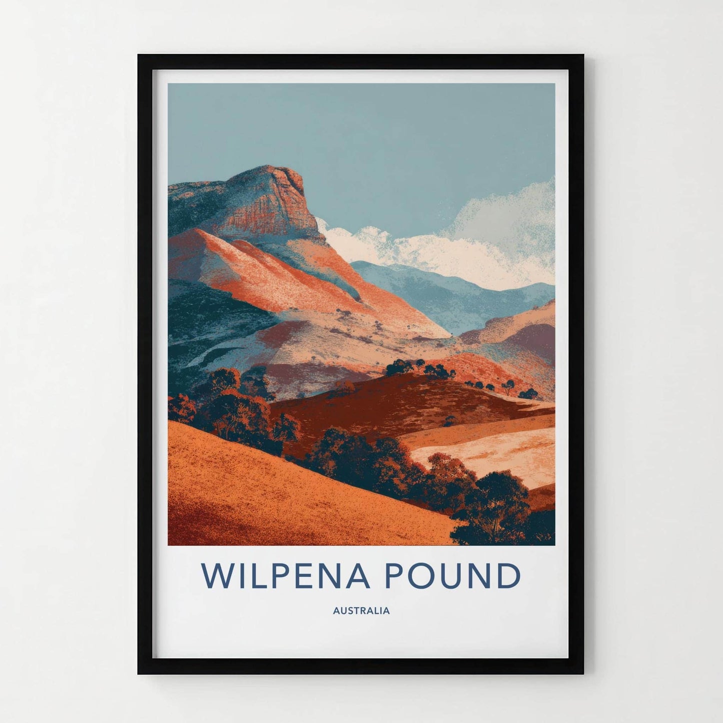 Wilpena Pound Poster - Australia Travel Art - Orange Mountain Vista Home Decor