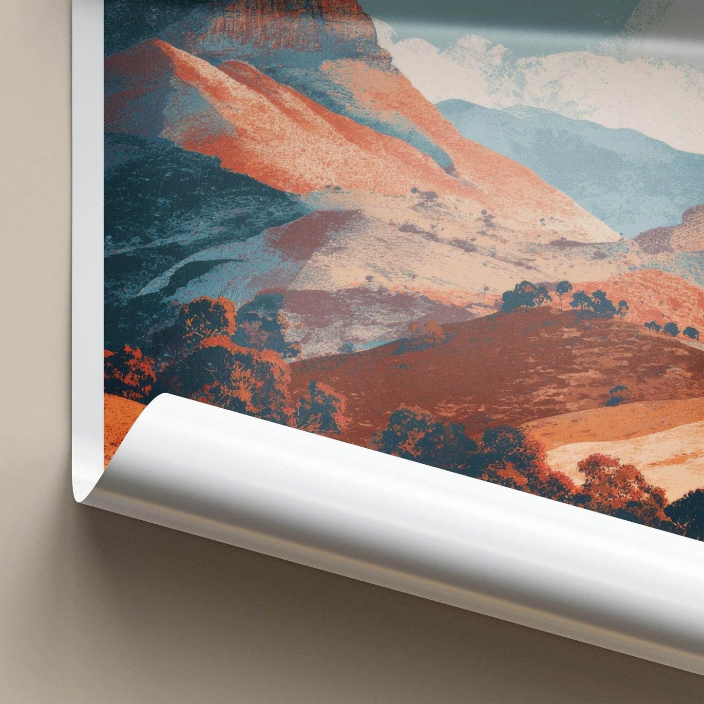 Wilpena Pound Poster - Australia Travel Art - Orange Mountain Vista Home Decor