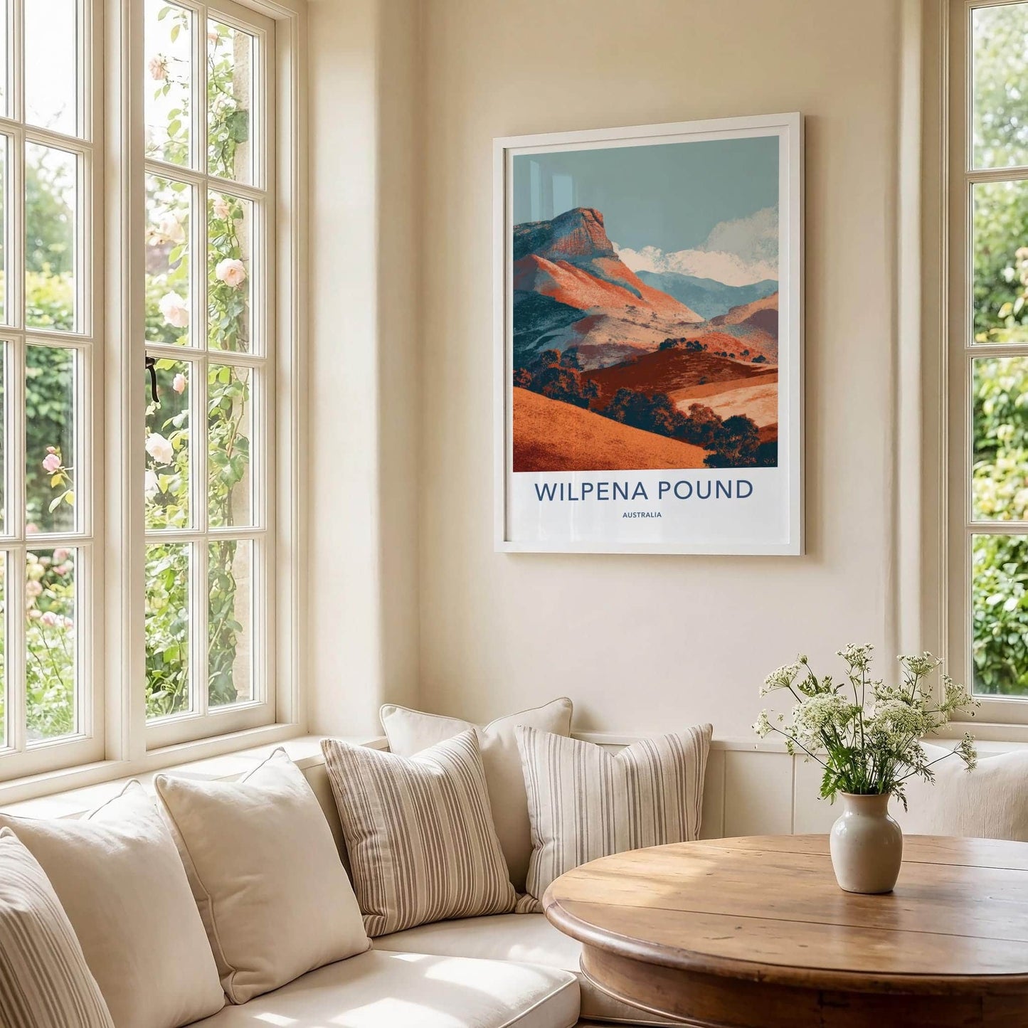 Wilpena Pound Poster - Australia Travel Art - Orange Mountain Vista Home Decor