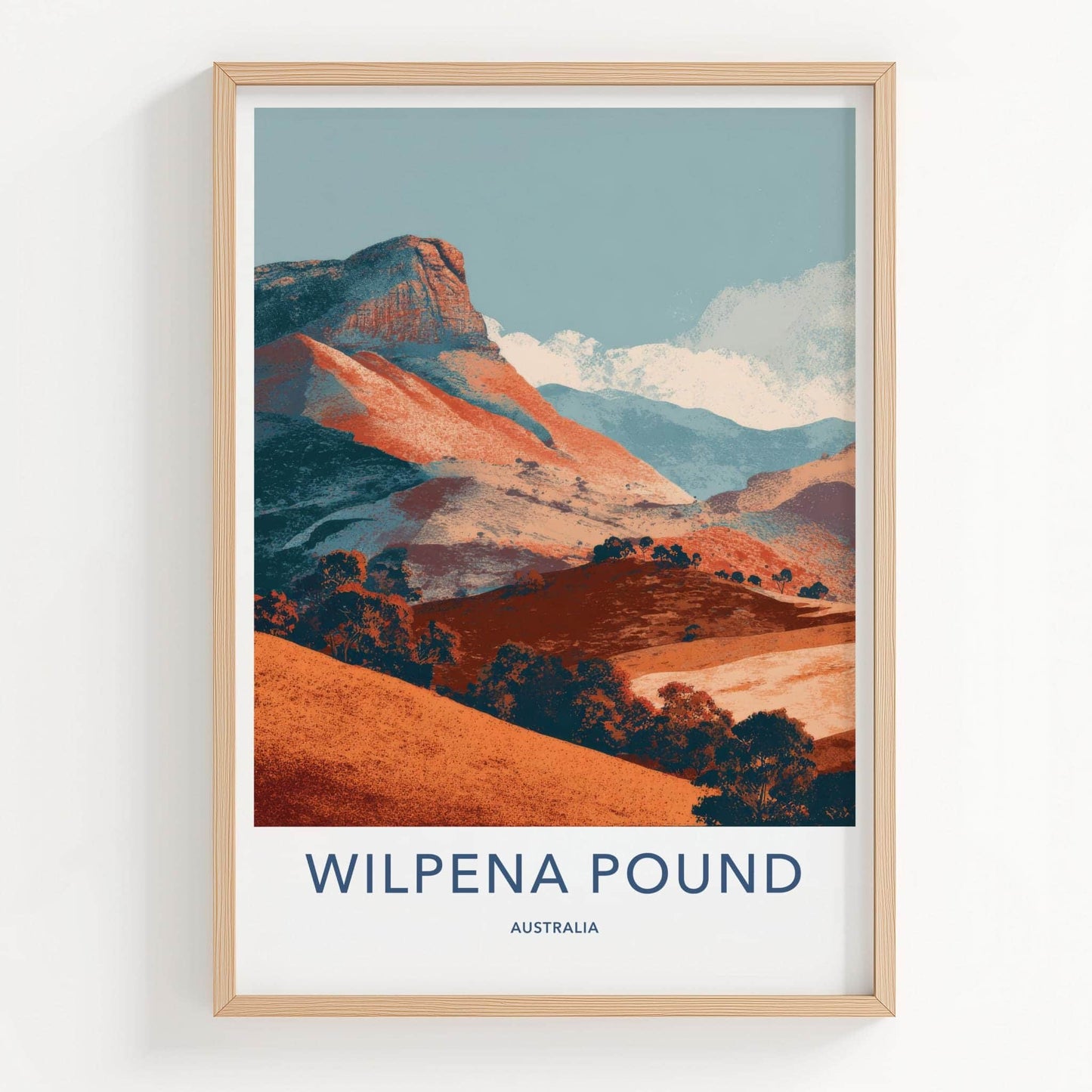 Wilpena Pound Poster - Australia Travel Art - Orange Mountain Vista Home Decor