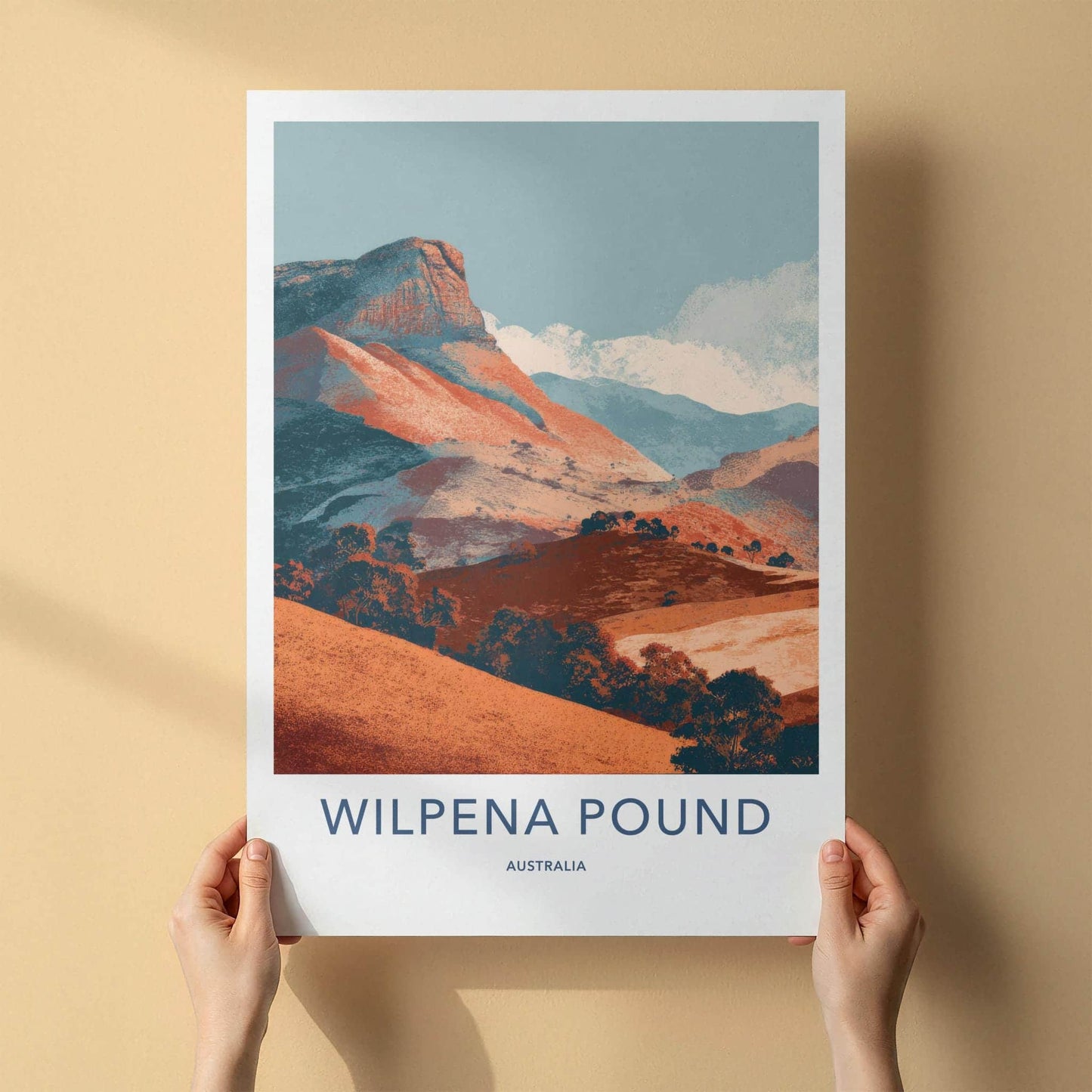Wilpena Pound Poster - Australia Travel Art - Orange Mountain Vista Home Decor