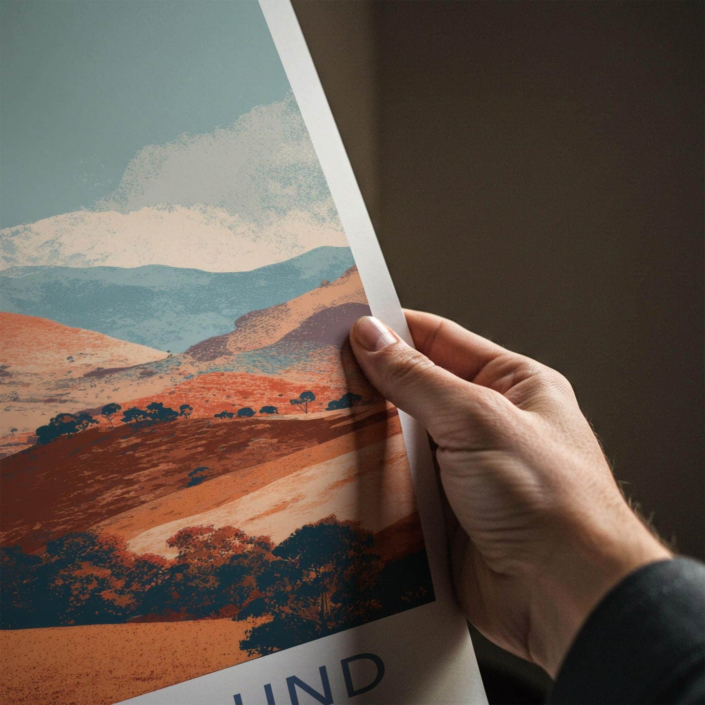 Wilpena Pound Poster - Australia Travel Art - Orange Mountain Vista Home Decor