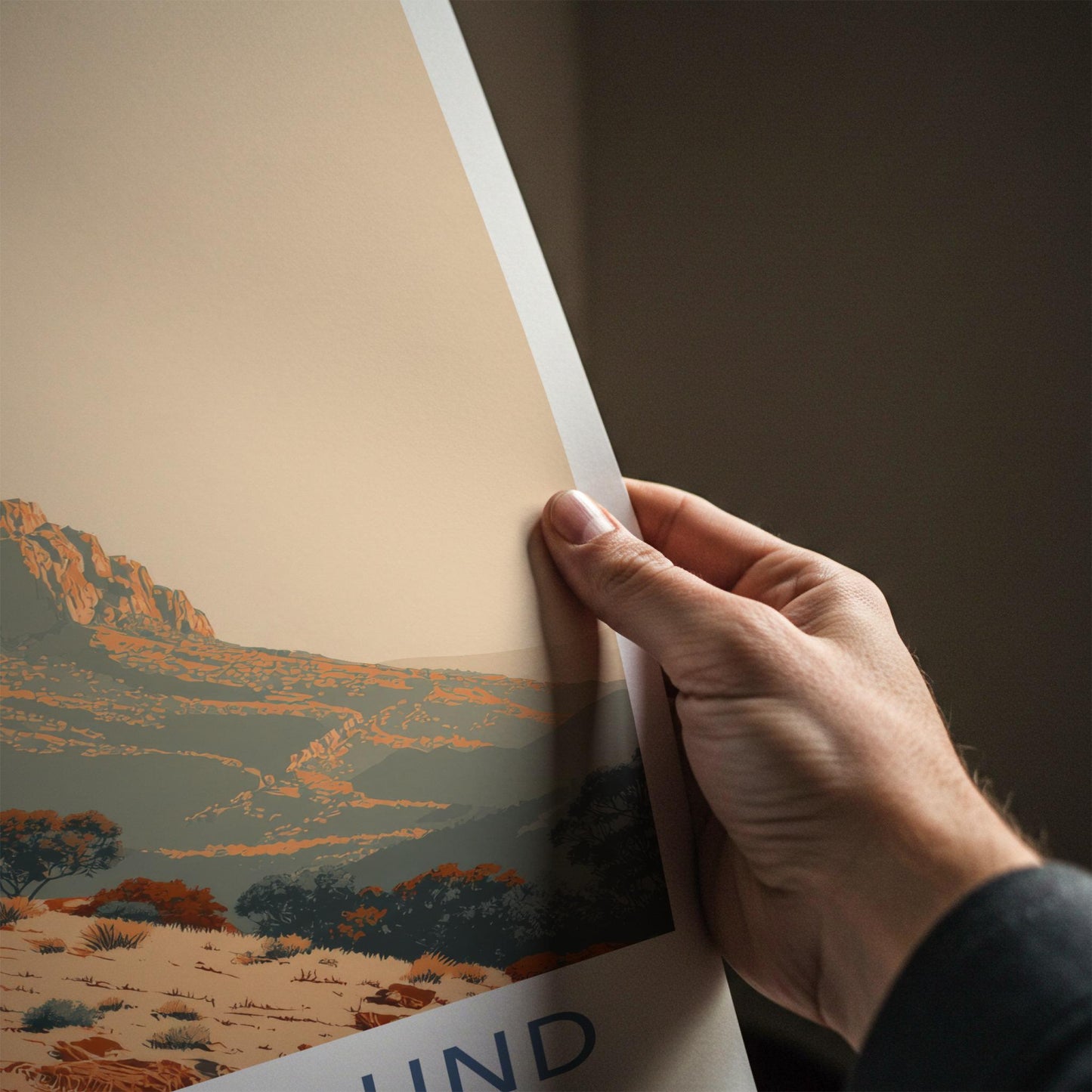 Wilpena Pound Poster - Australia Travel Art - Rugged Mountain Landscape Home Decor