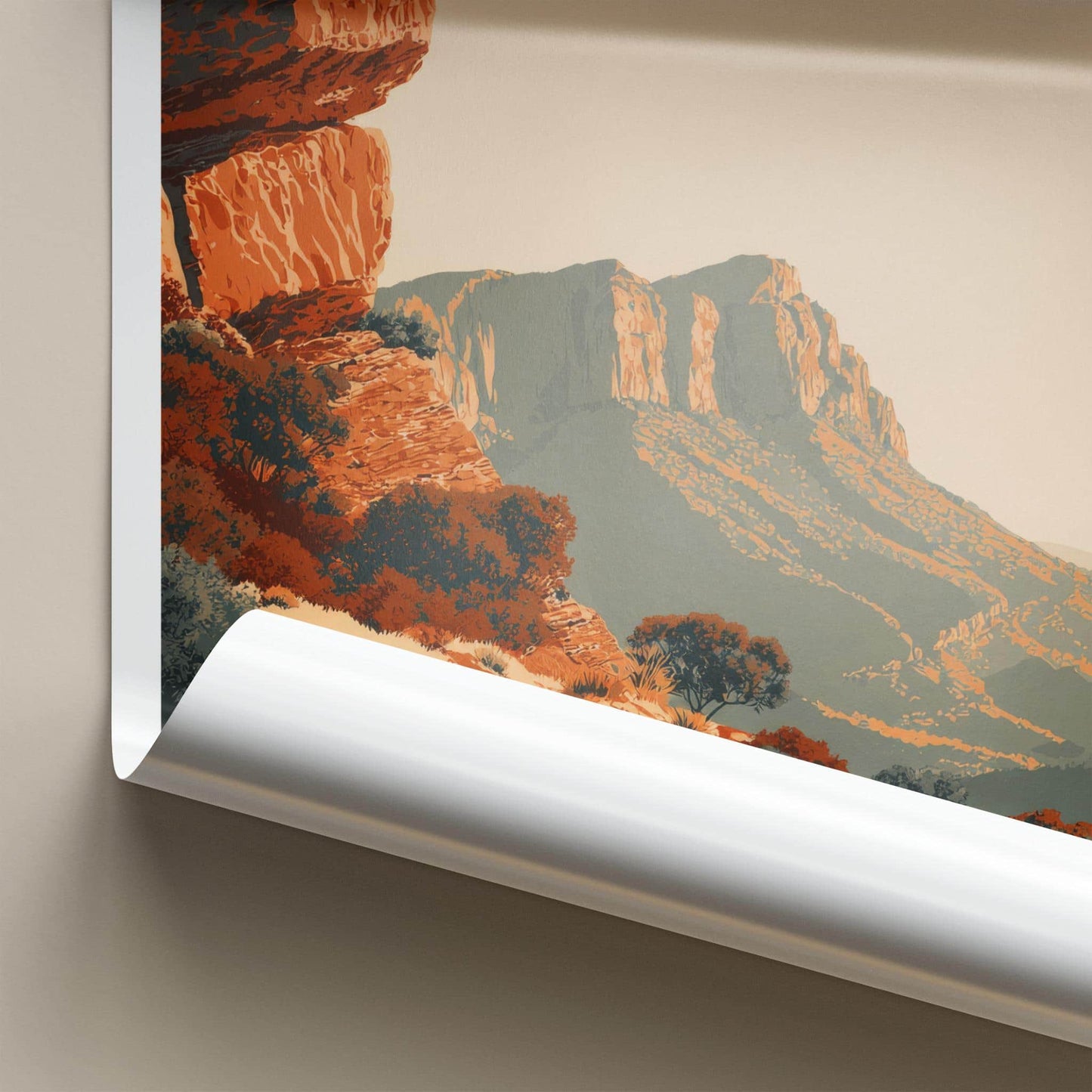 Wilpena Pound Poster - Australia Travel Art - Rugged Mountain Landscape Home Decor