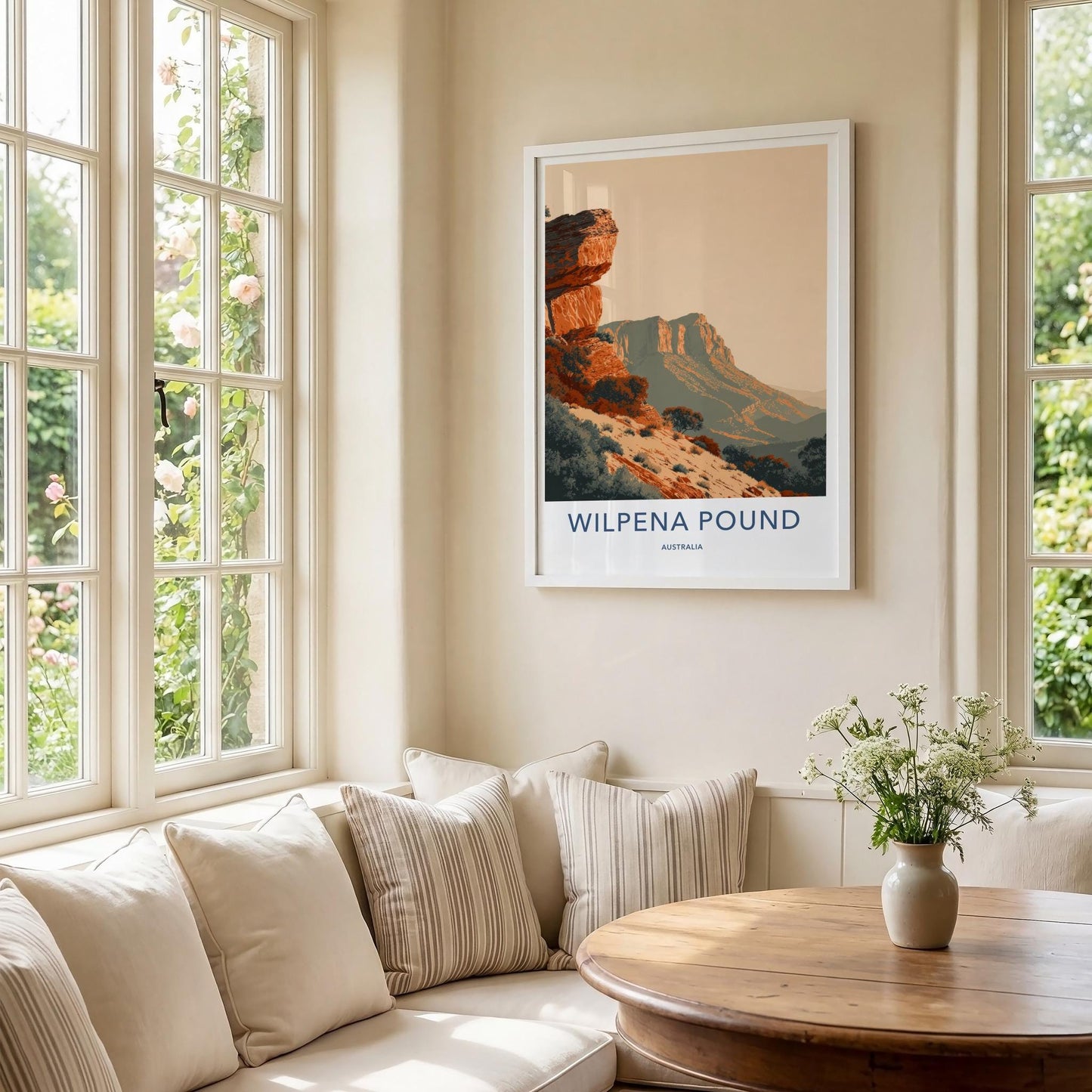 Wilpena Pound Poster - Australia Travel Art - Rugged Mountain Landscape Home Decor