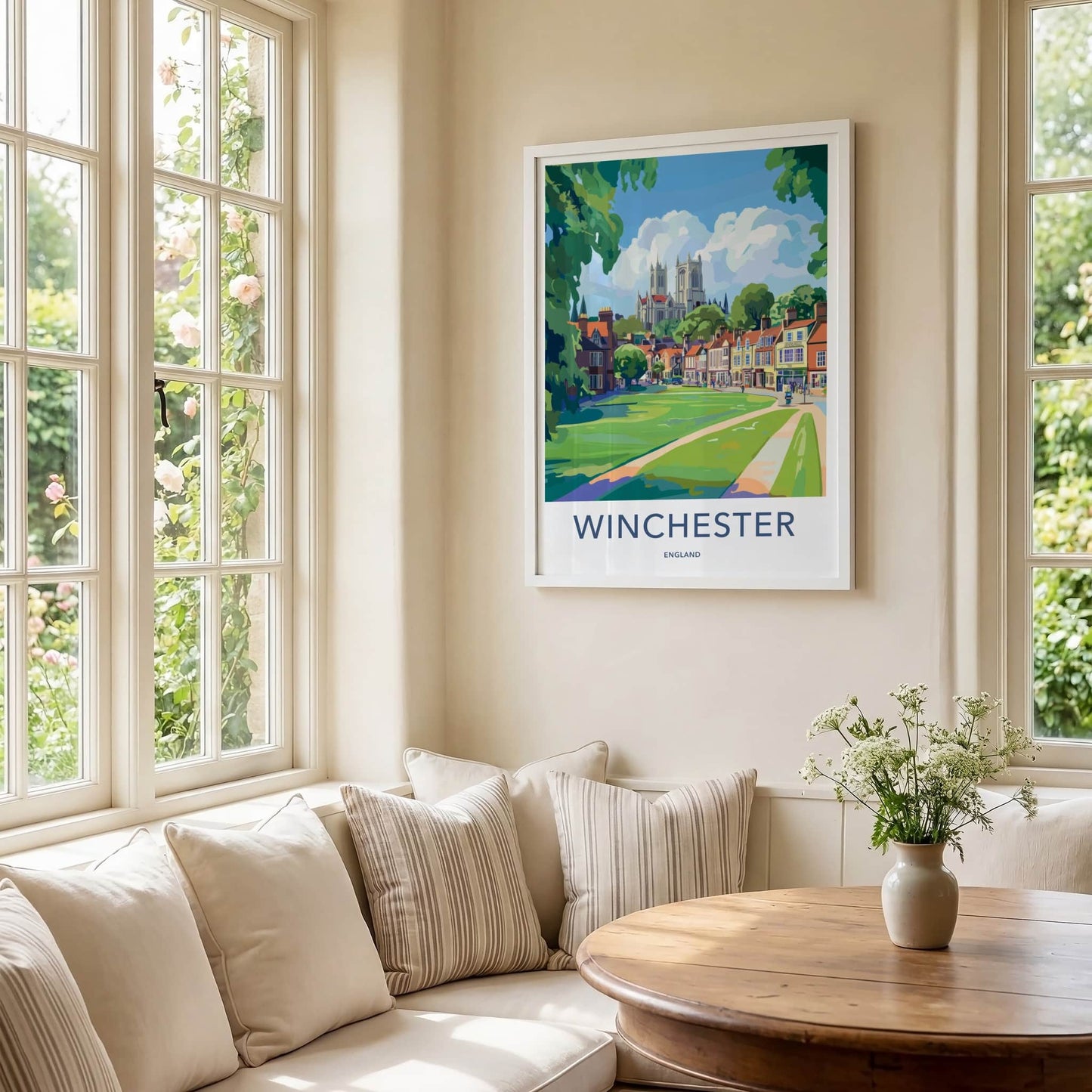 Winchester Poster - England Travel Art - Green Park Cathedral Home Decor