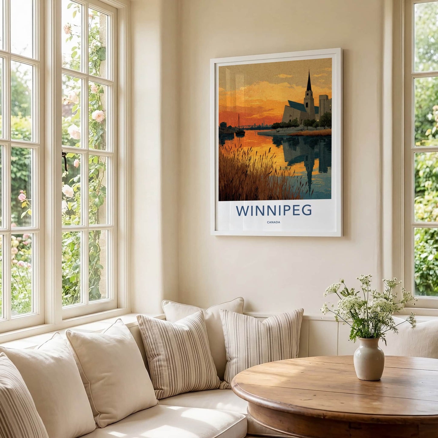 Winnipeg Poster - Canada Wall Art - Golden Hour Skyline Home Decor