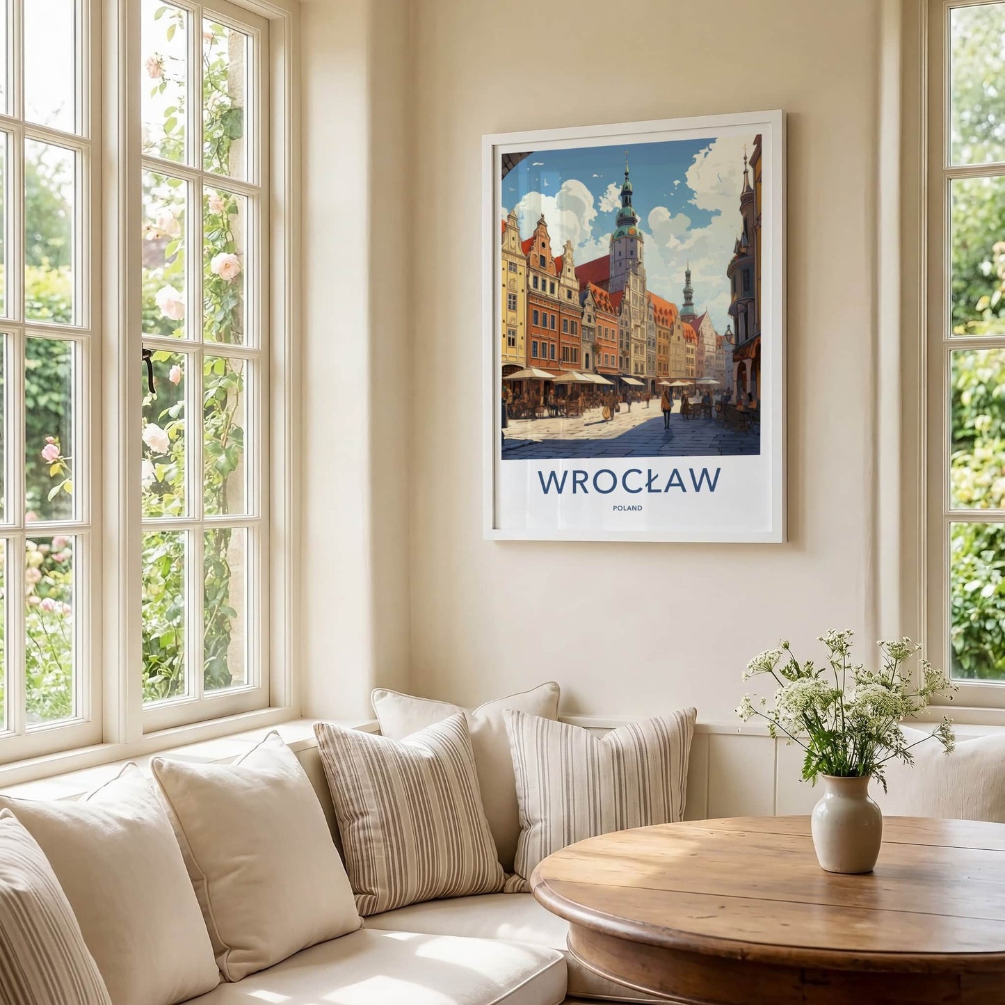 Wroclaw Poster - Poland Travel Art - Bustling City Square Home Decor