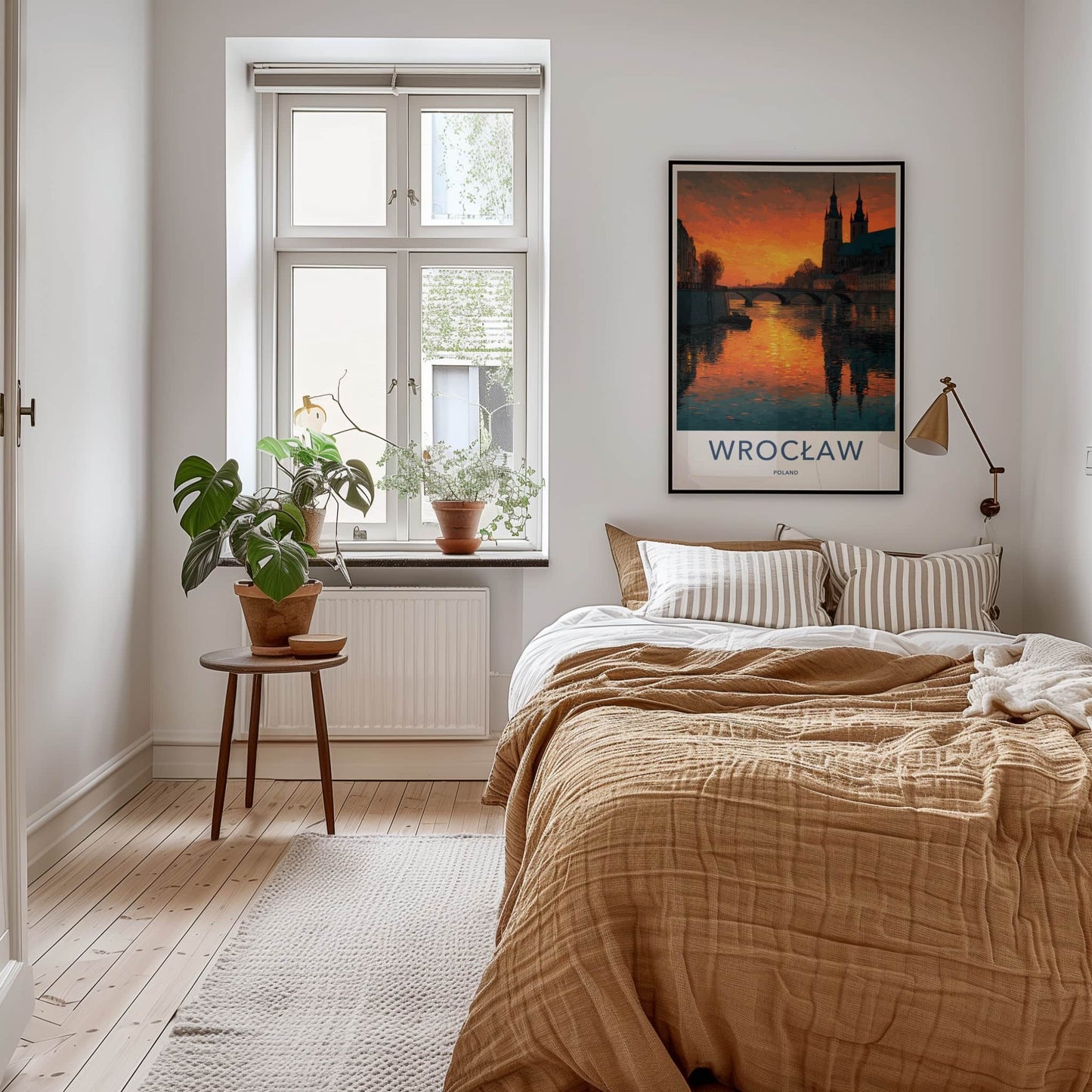 Wroclaw Poster - Poland Travel Art - Orange Sky Reflections Home Decor