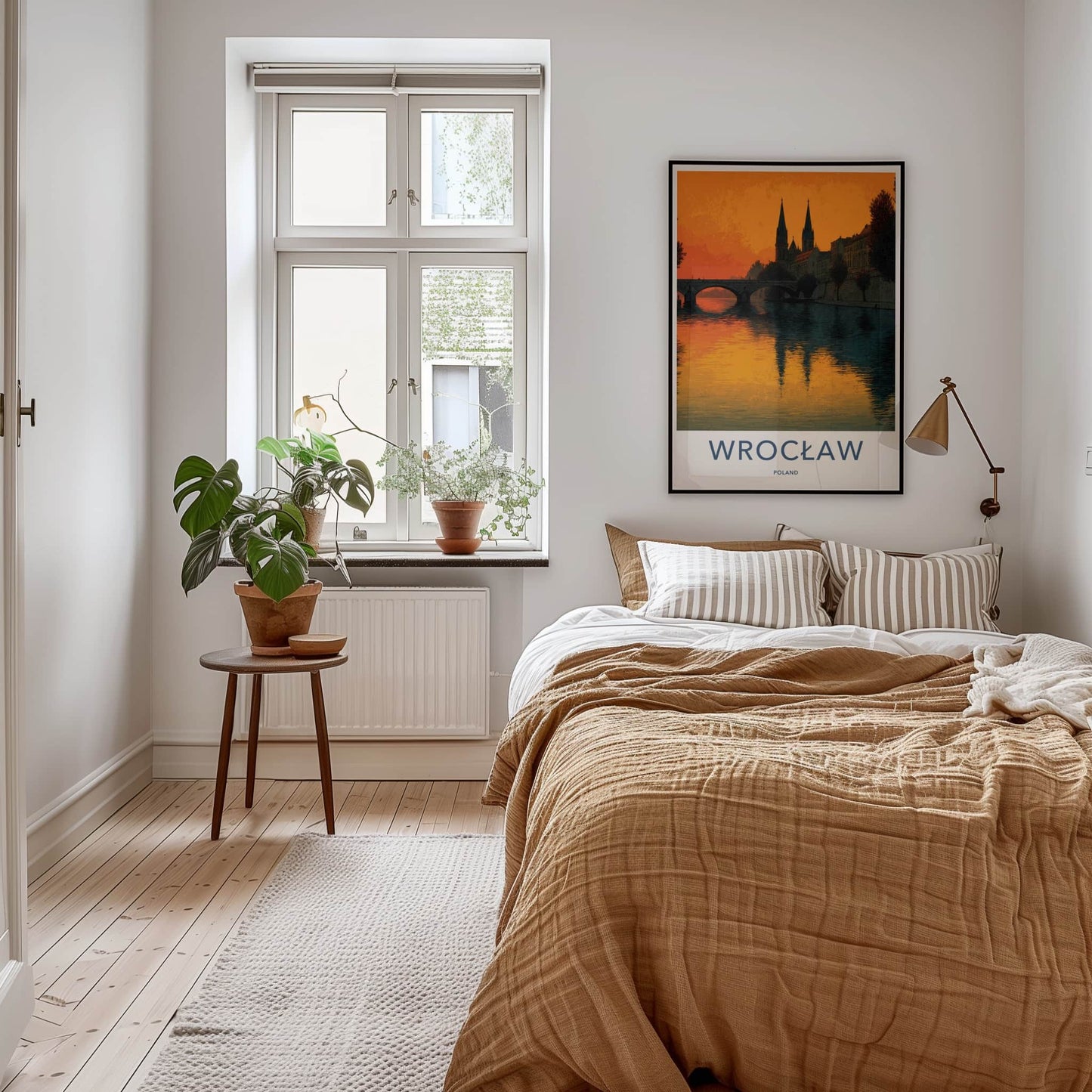 Wroclaw Poster - Poland Wall Art - Orange River Reflection Home Decor