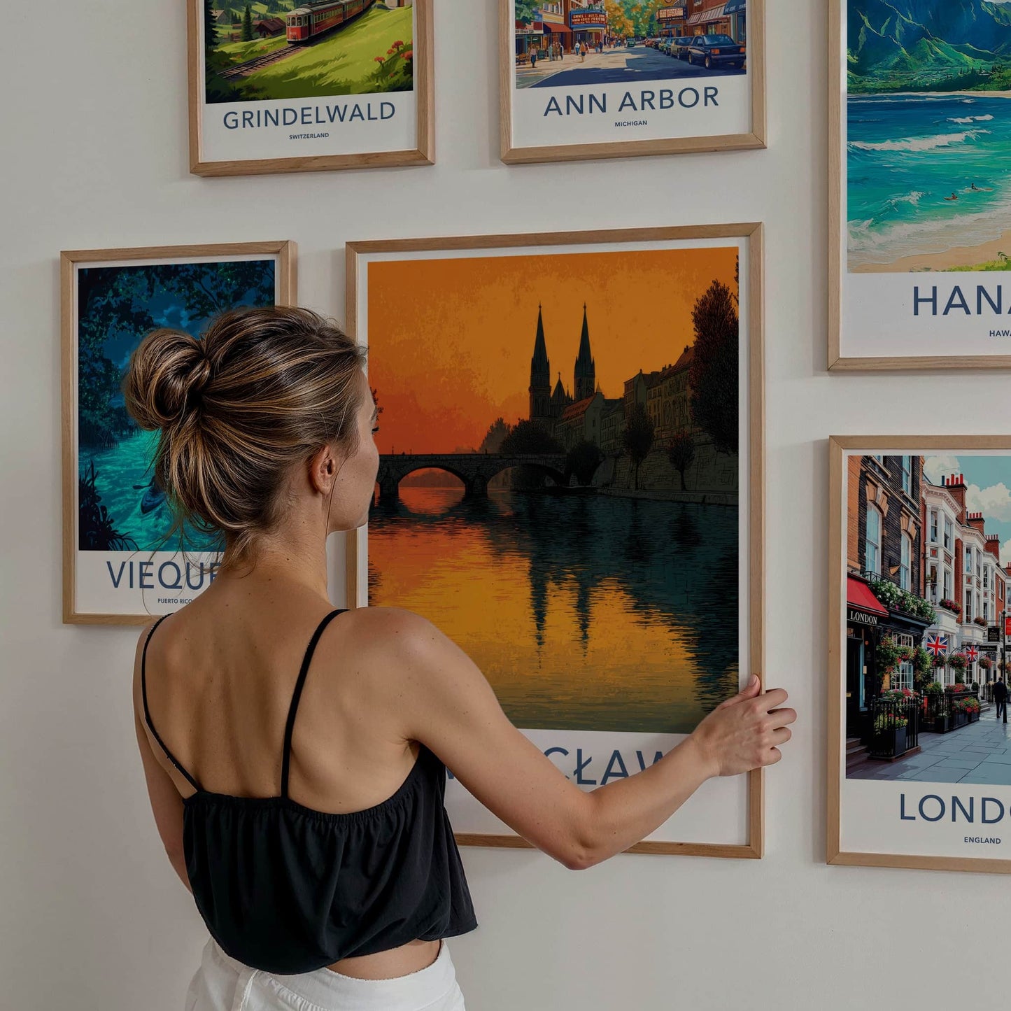 Wroclaw Poster - Poland Wall Art - Orange River Reflection Home Decor