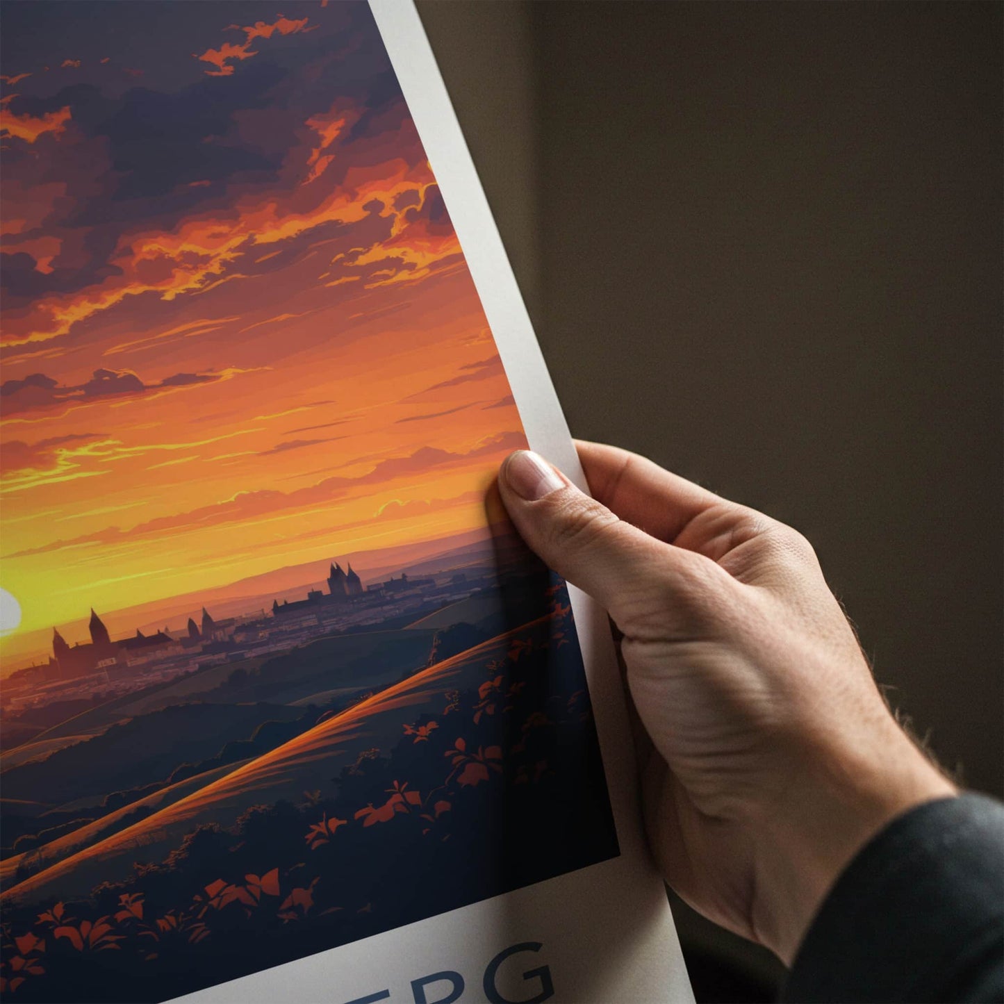 Wurttemberg Poster - Germany Wall Art - Fiery Sunset Skyline Home Decor