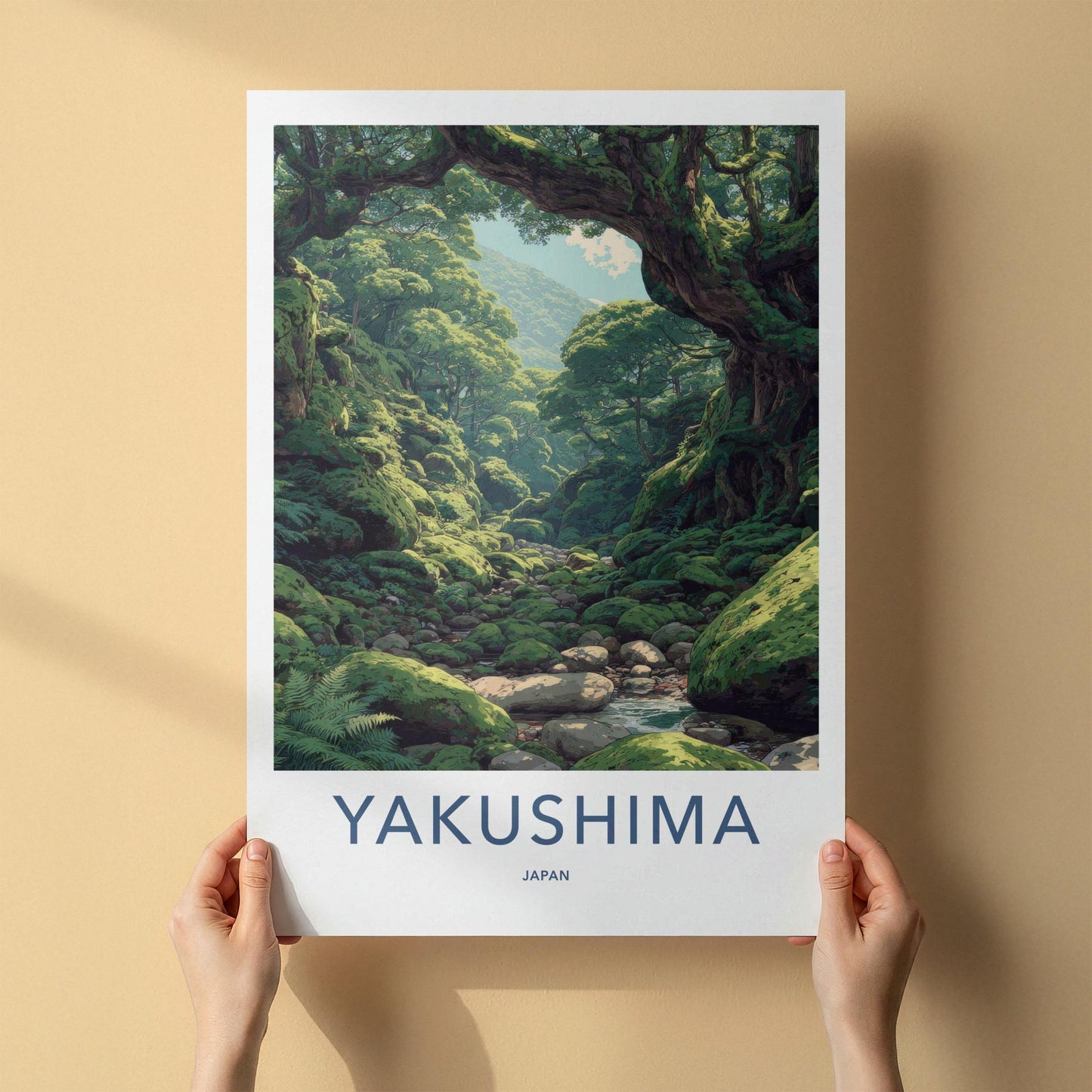 Yakushima Poster - Japan Travel Art - Lush Mossy Forest Home Decor