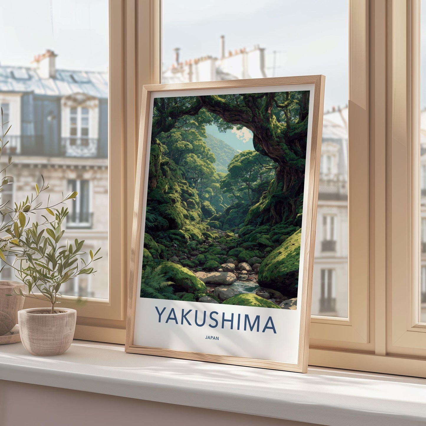 Yakushima Poster - Japan Travel Art - Lush Mossy Forest Home Decor