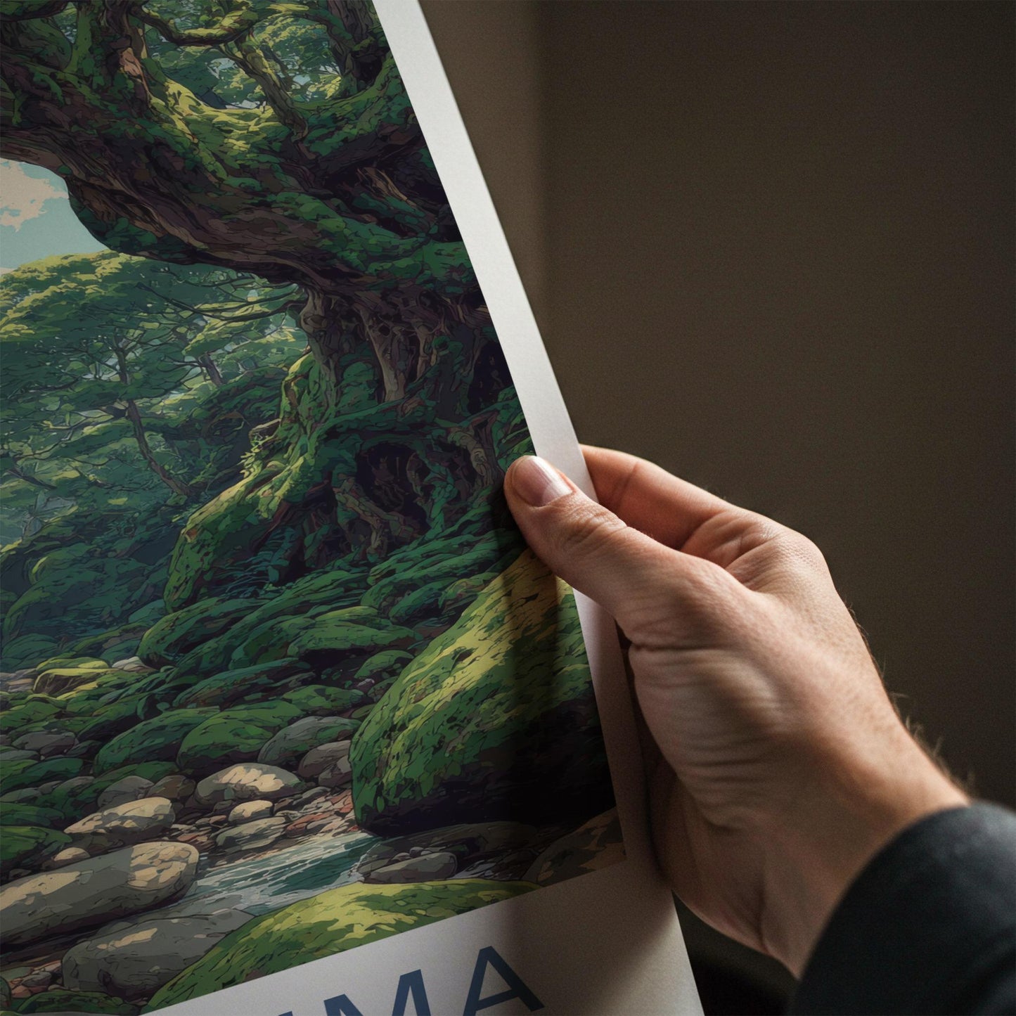 Yakushima Poster - Japan Travel Art - Lush Mossy Forest Home Decor