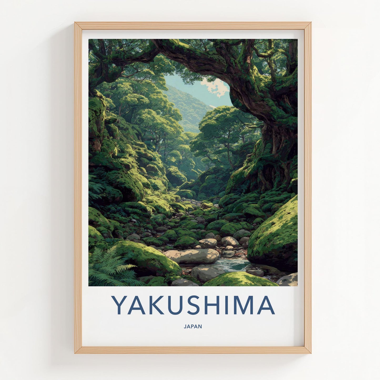 Yakushima Poster - Japan Travel Art - Lush Mossy Forest Home Decor