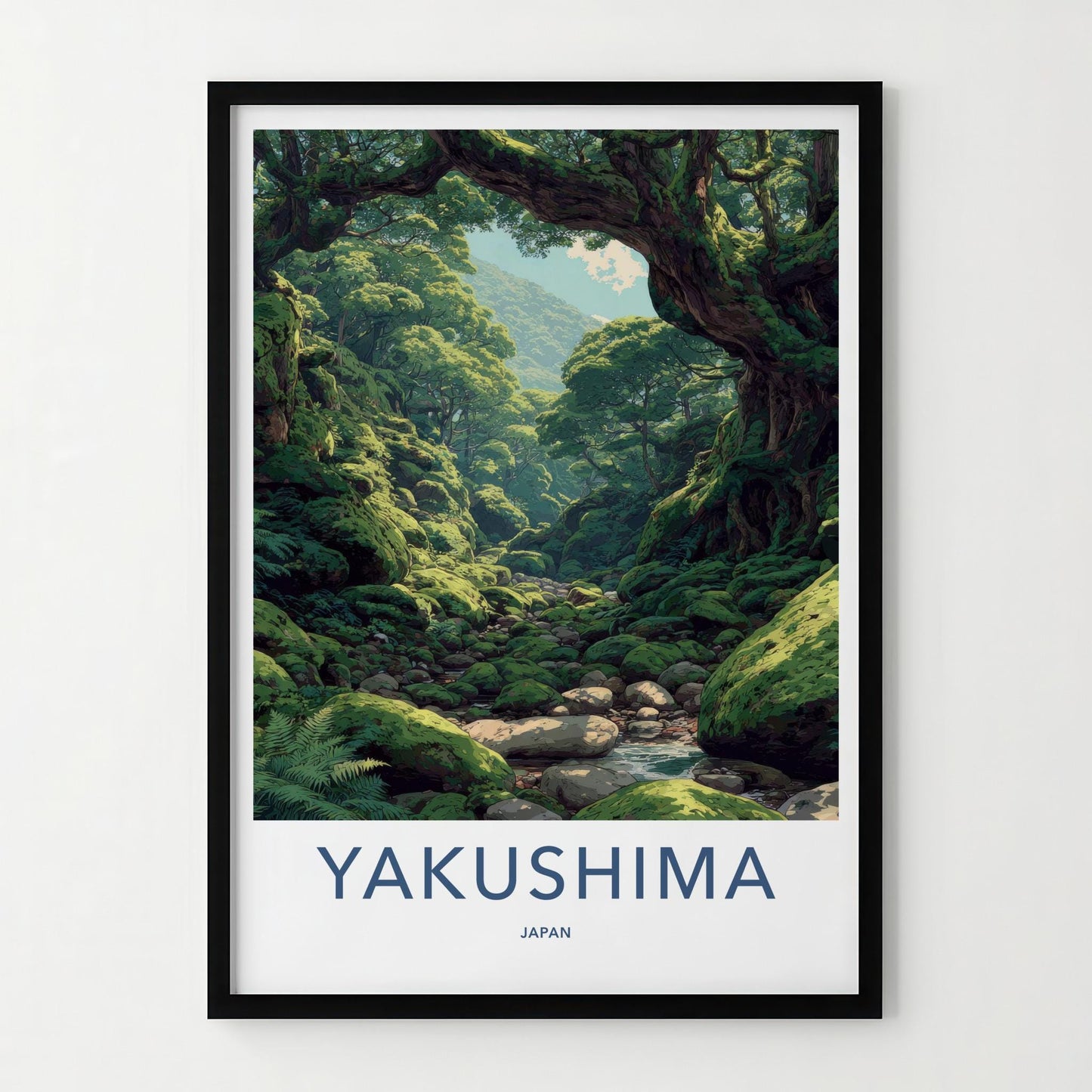 Yakushima Poster - Japan Travel Art - Lush Mossy Forest Home Decor