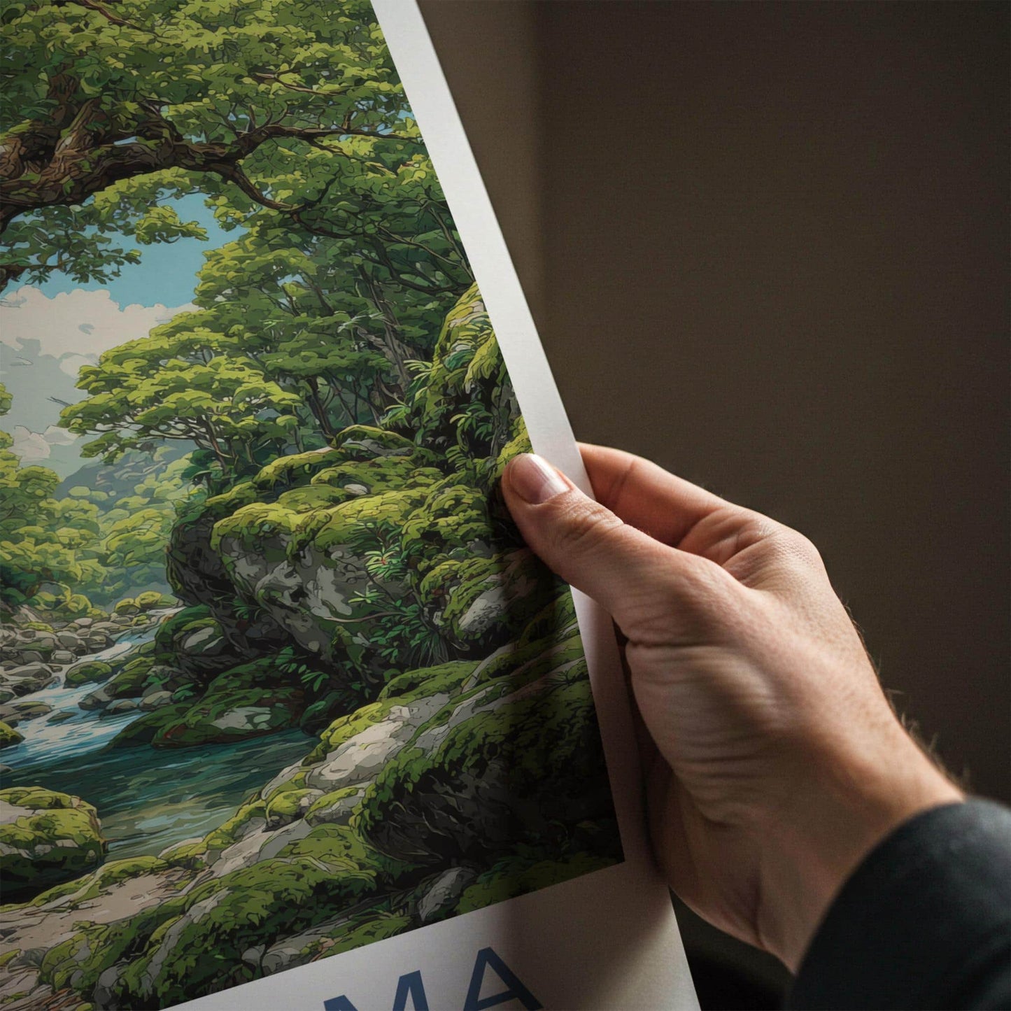Yakushima Poster - Japan Travel Art - Lush Mossy Forest Wall Decor