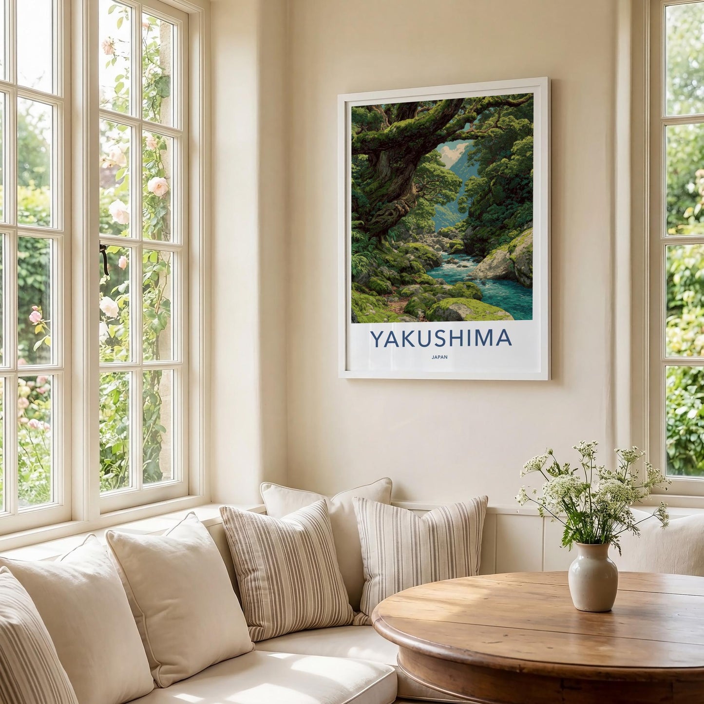 Yakushima Poster - Japan Travel Art - Lush Mossy River Home Decor