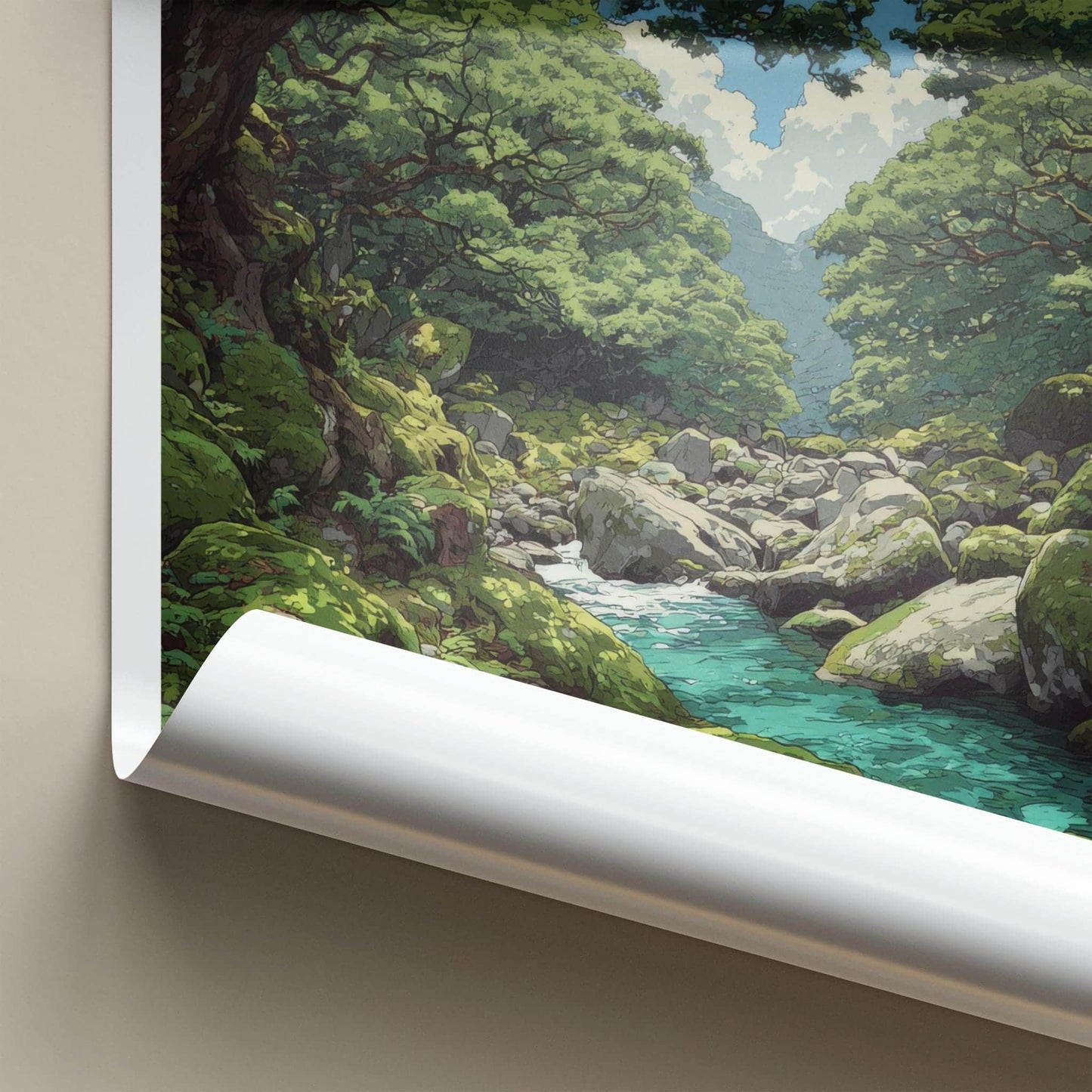 Yakushima Poster - Japan Wall Art - Mossy Forest Stream Home Decor