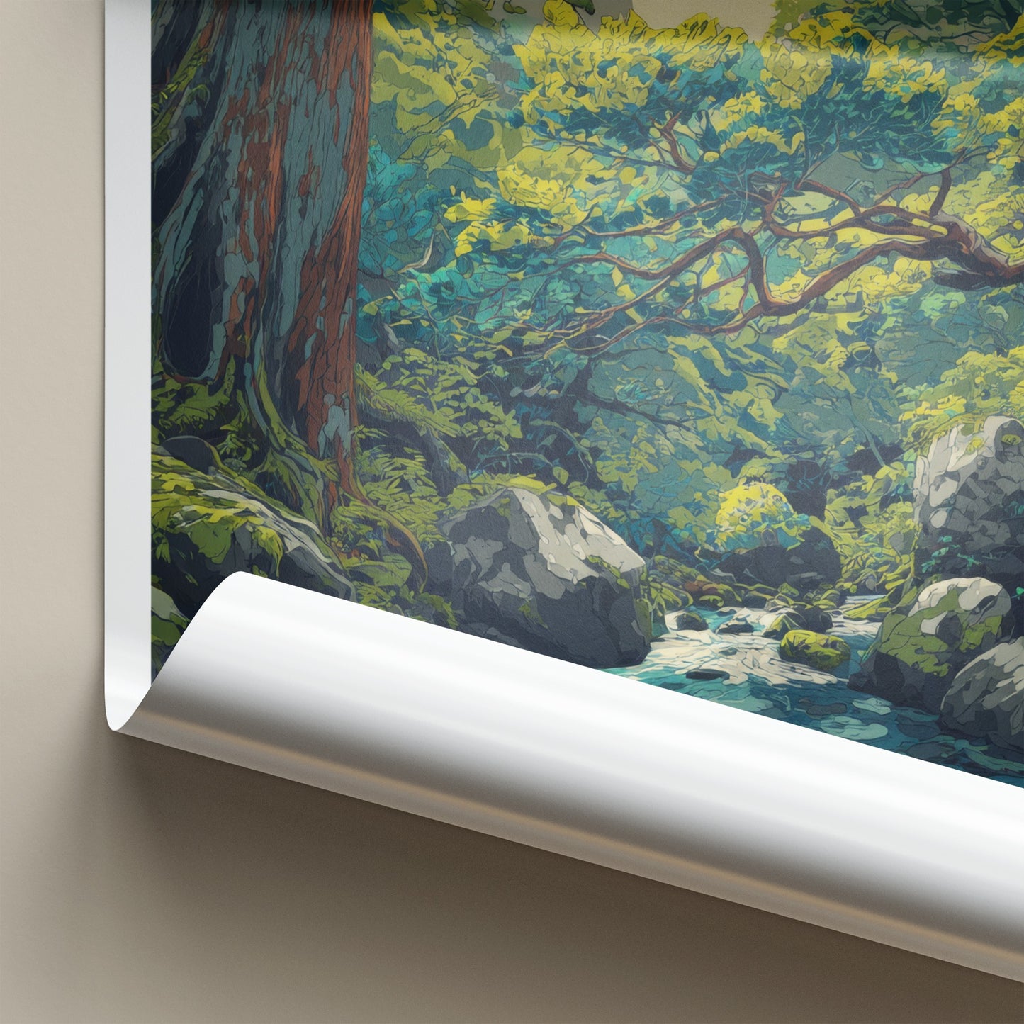 Yakusugi Land Poster Japan Forest Stream Moon Wall Decor