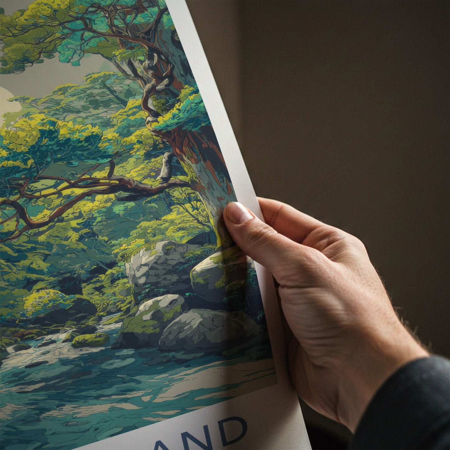 Yakusugi Land Poster Japan Forest Stream Moon Wall Decor