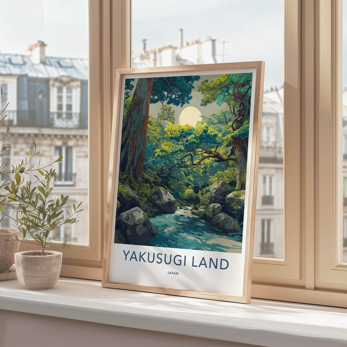 Yakusugi Land Poster Japan Forest Stream Moon Wall Decor