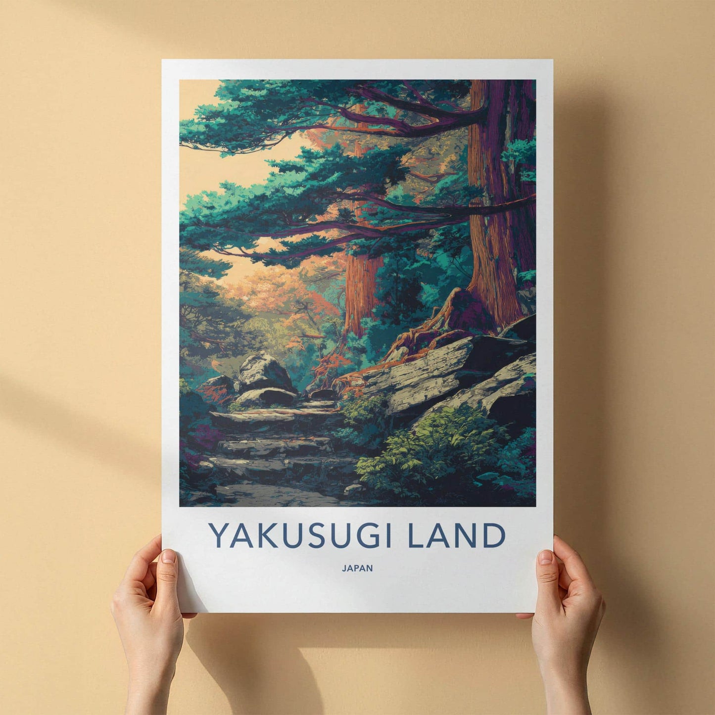 Yakusugi Land Poster - Japan Travel Art - Ancient Forest Path Home Decor