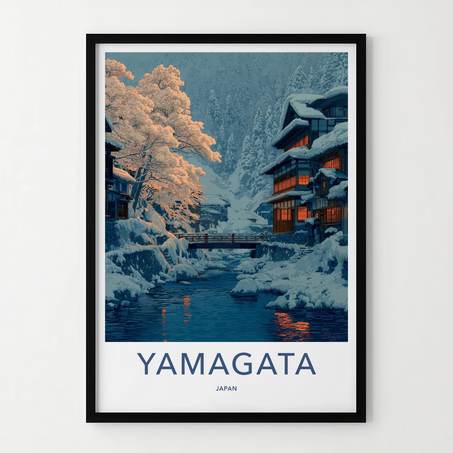 Yamagata Poster - Japan Travel Print - Snowy River Village Home Decor