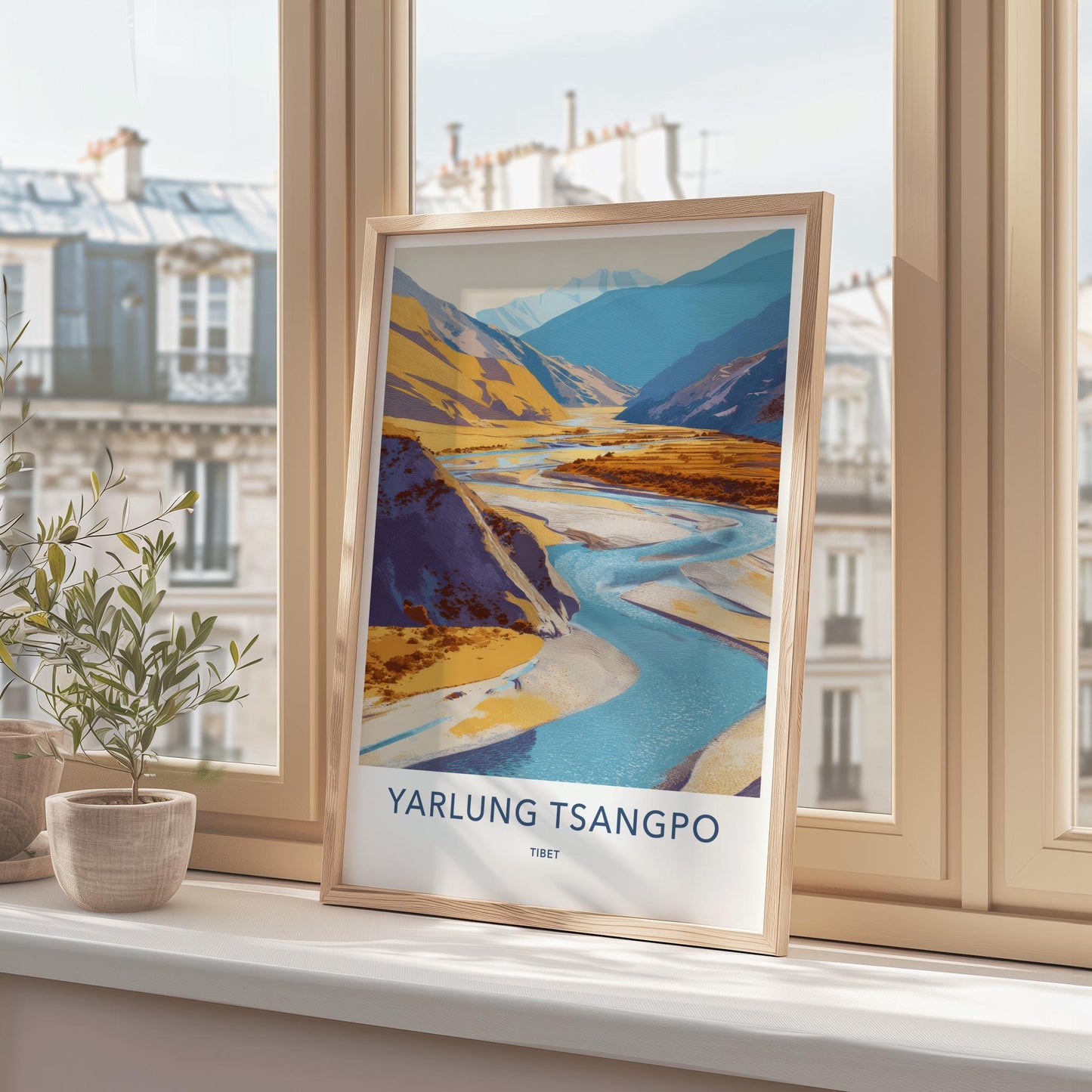 Yarlung Tsangpo Poster - Tibet Travel Art - Winding River Canyon Home Decor