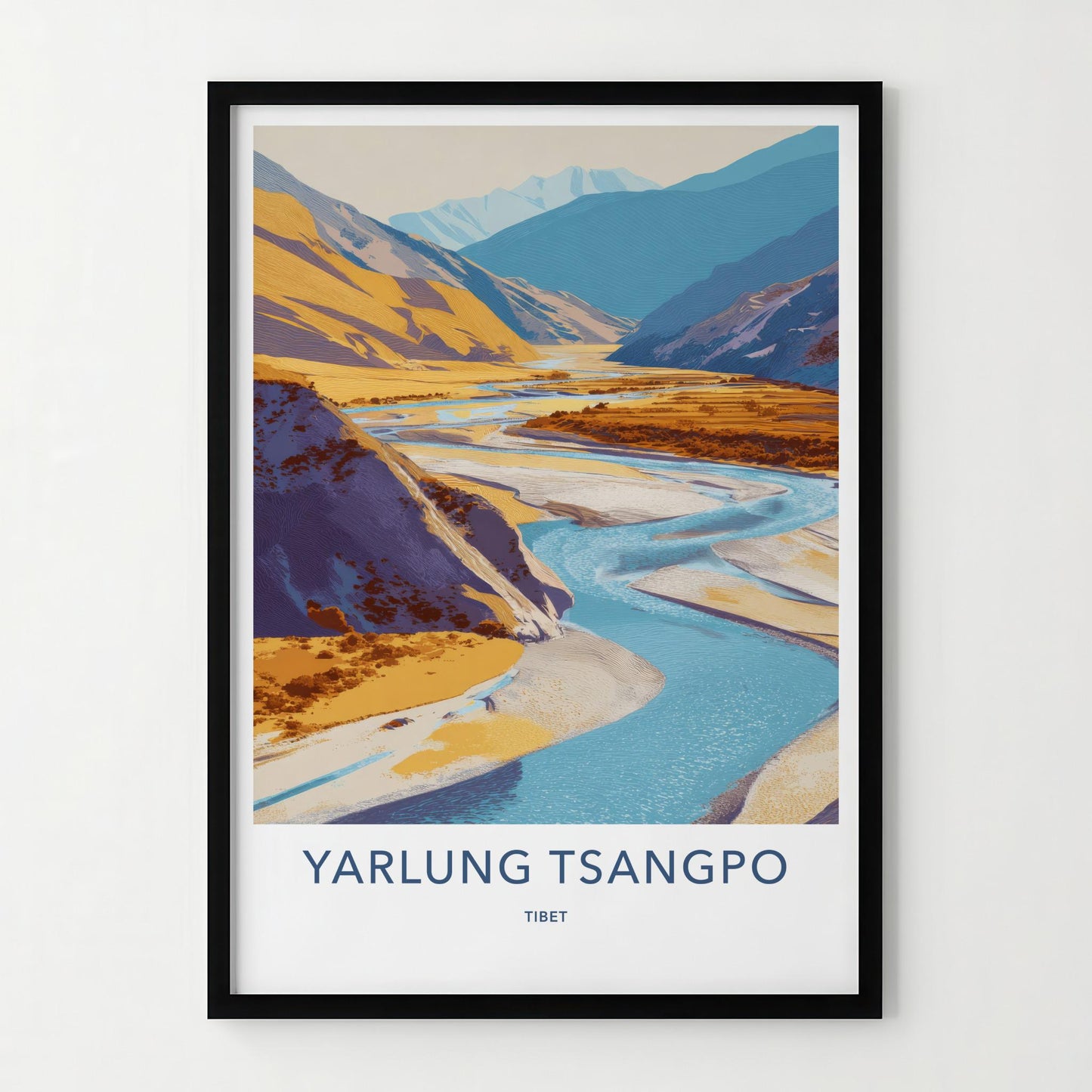 Yarlung Tsangpo Poster - Tibet Travel Art - Winding River Canyon Home Decor