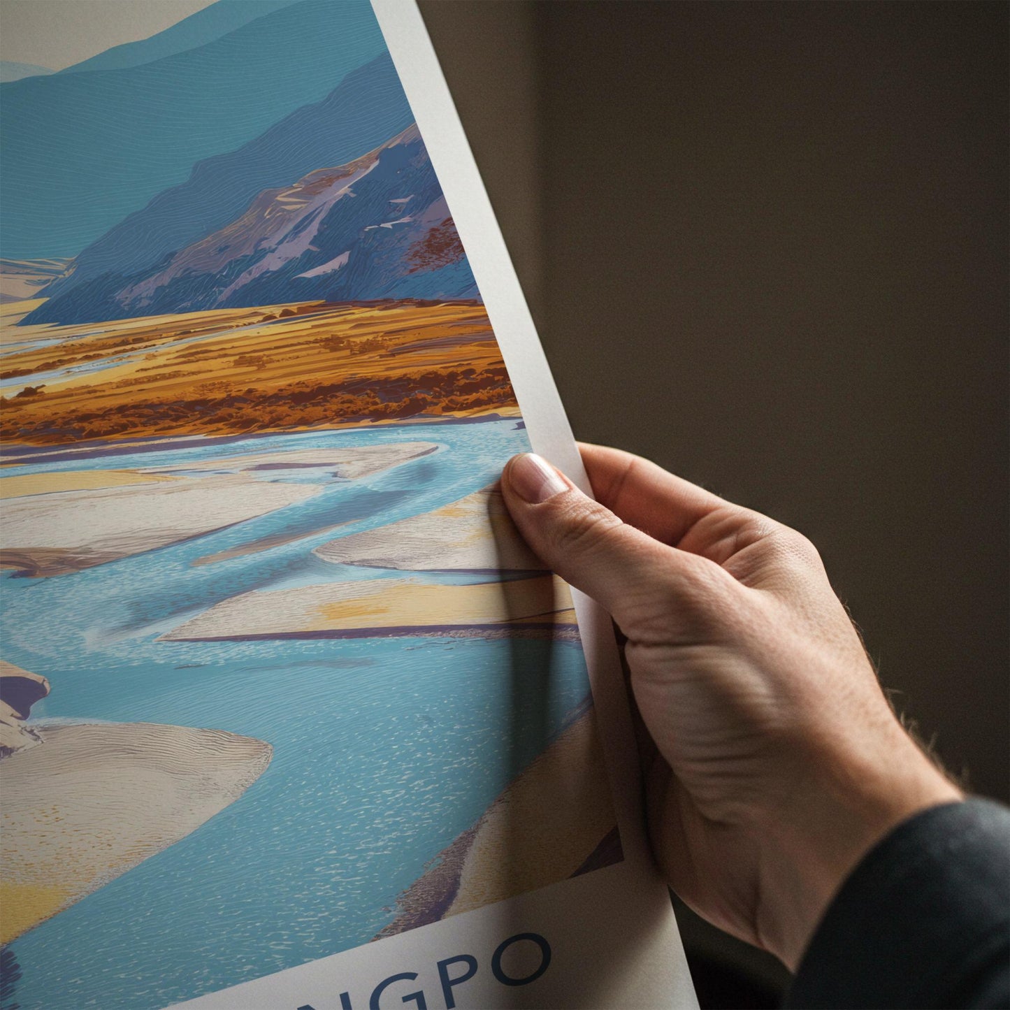 Yarlung Tsangpo Poster - Tibet Travel Art - Winding River Canyon Home Decor