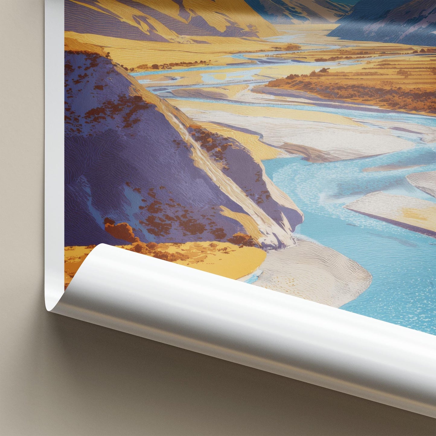Yarlung Tsangpo Poster - Tibet Travel Art - Winding River Canyon Home Decor