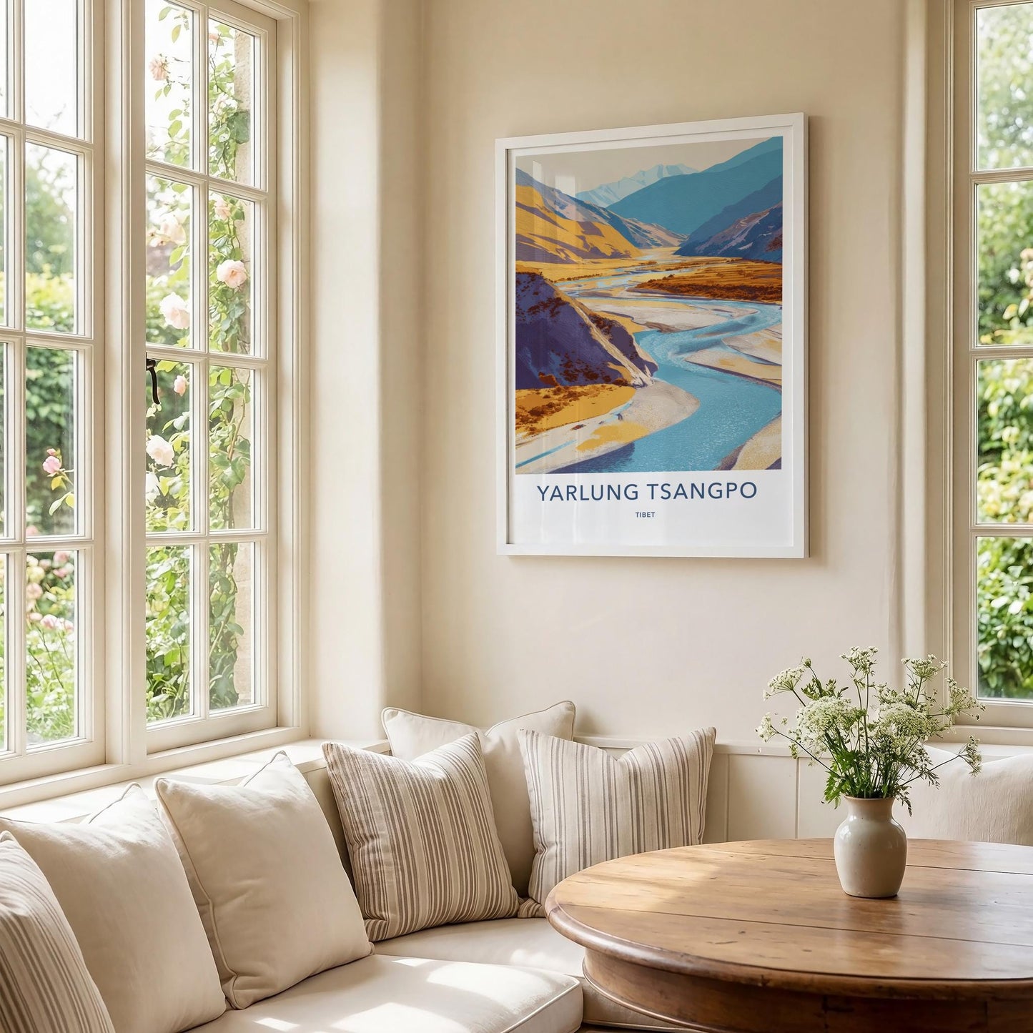 Yarlung Tsangpo Poster - Tibet Travel Art - Winding River Canyon Home Decor