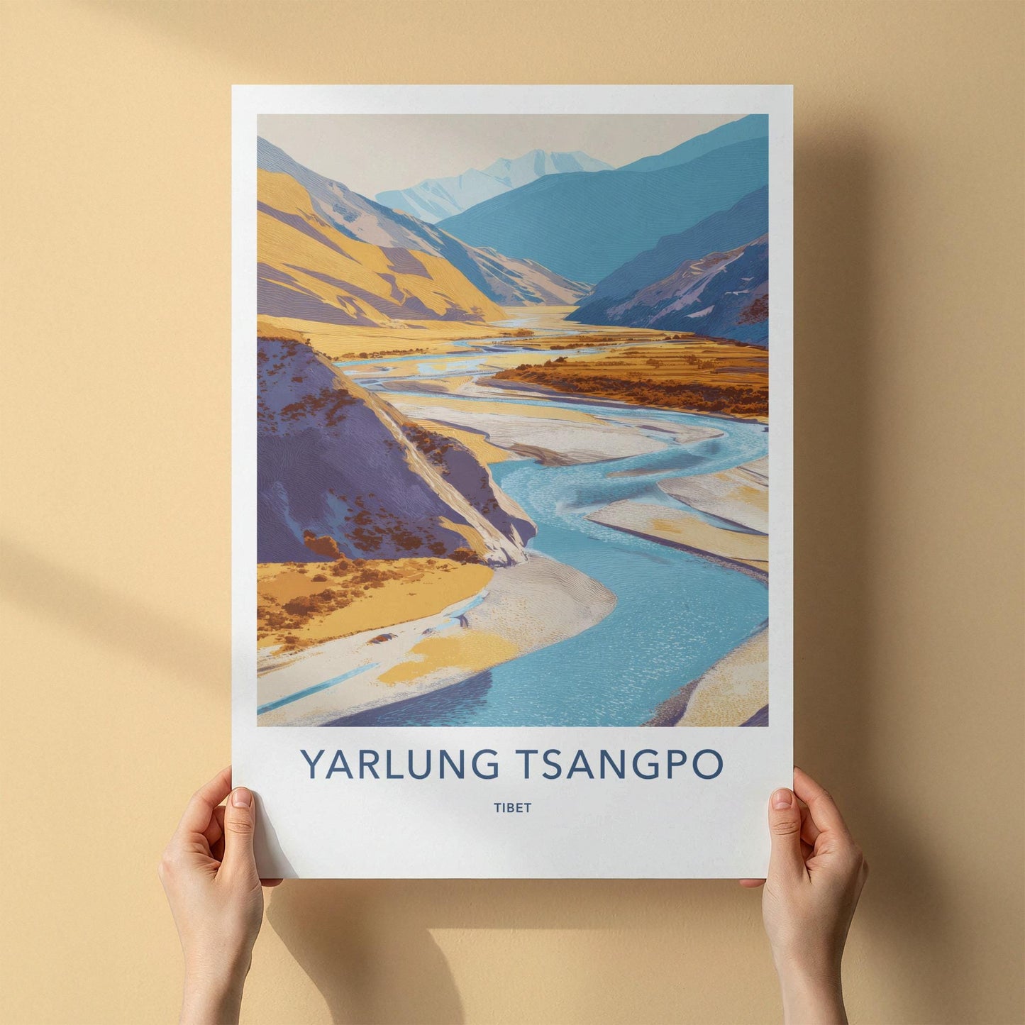 Yarlung Tsangpo Poster - Tibet Travel Art - Winding River Canyon Home Decor