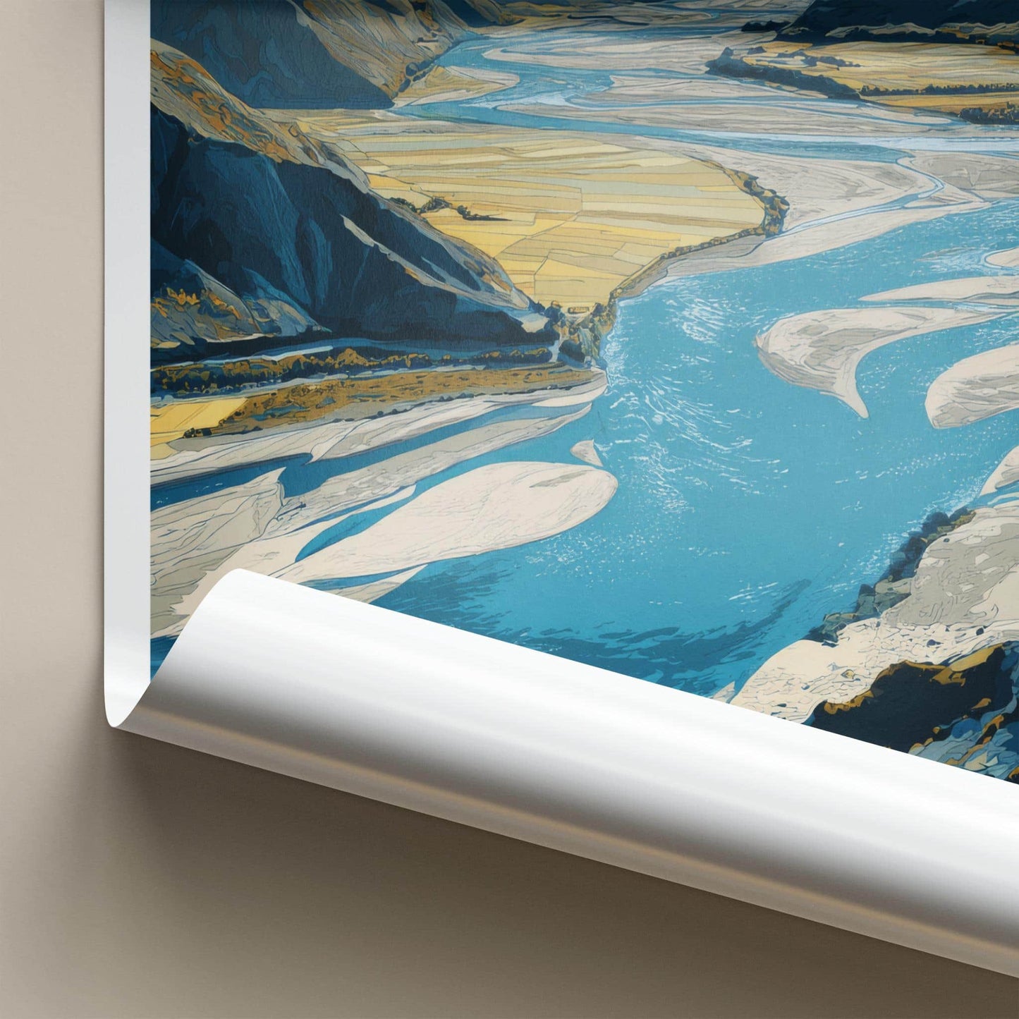 YARLUNG TSANGPO Poster - Tibet Travel Art - Winding River Valley Home Decor