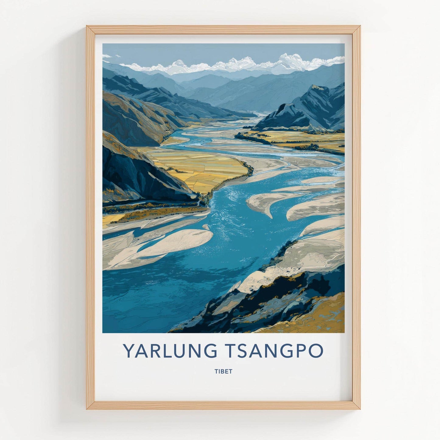 YARLUNG TSANGPO Poster - Tibet Travel Art - Winding River Valley Home Decor