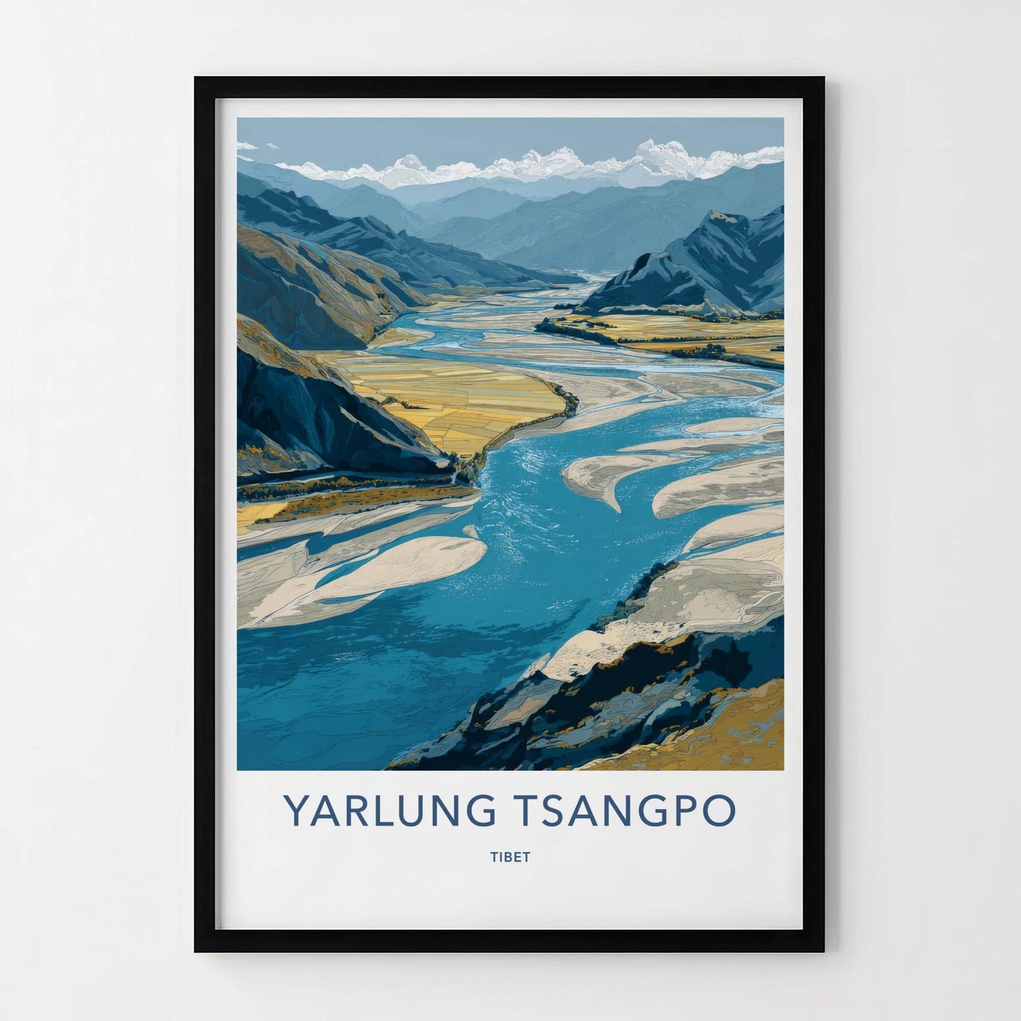 YARLUNG TSANGPO Poster - Tibet Travel Art - Winding River Valley Home Decor